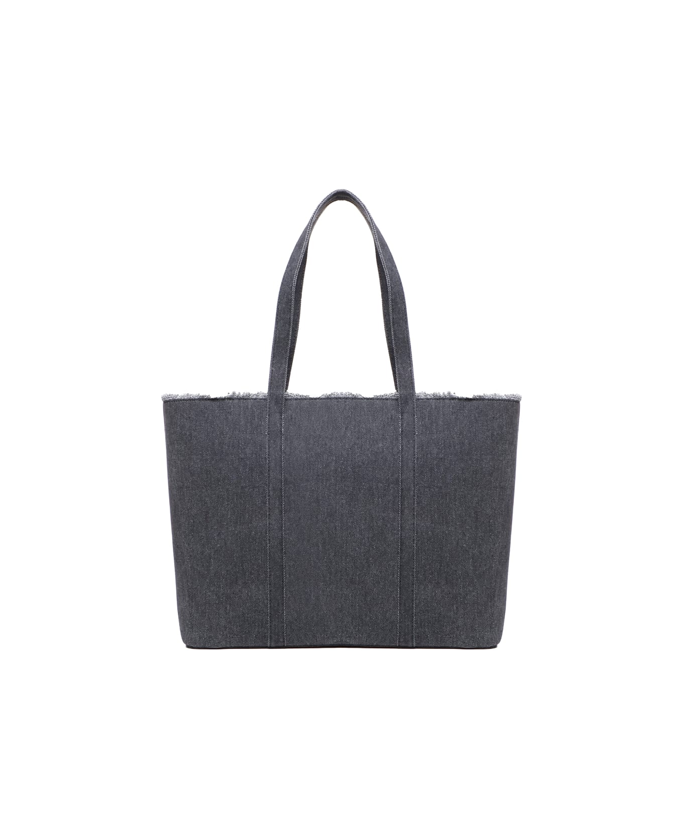 Moschino Denim Icon Cotton Shopper Bag - Nero