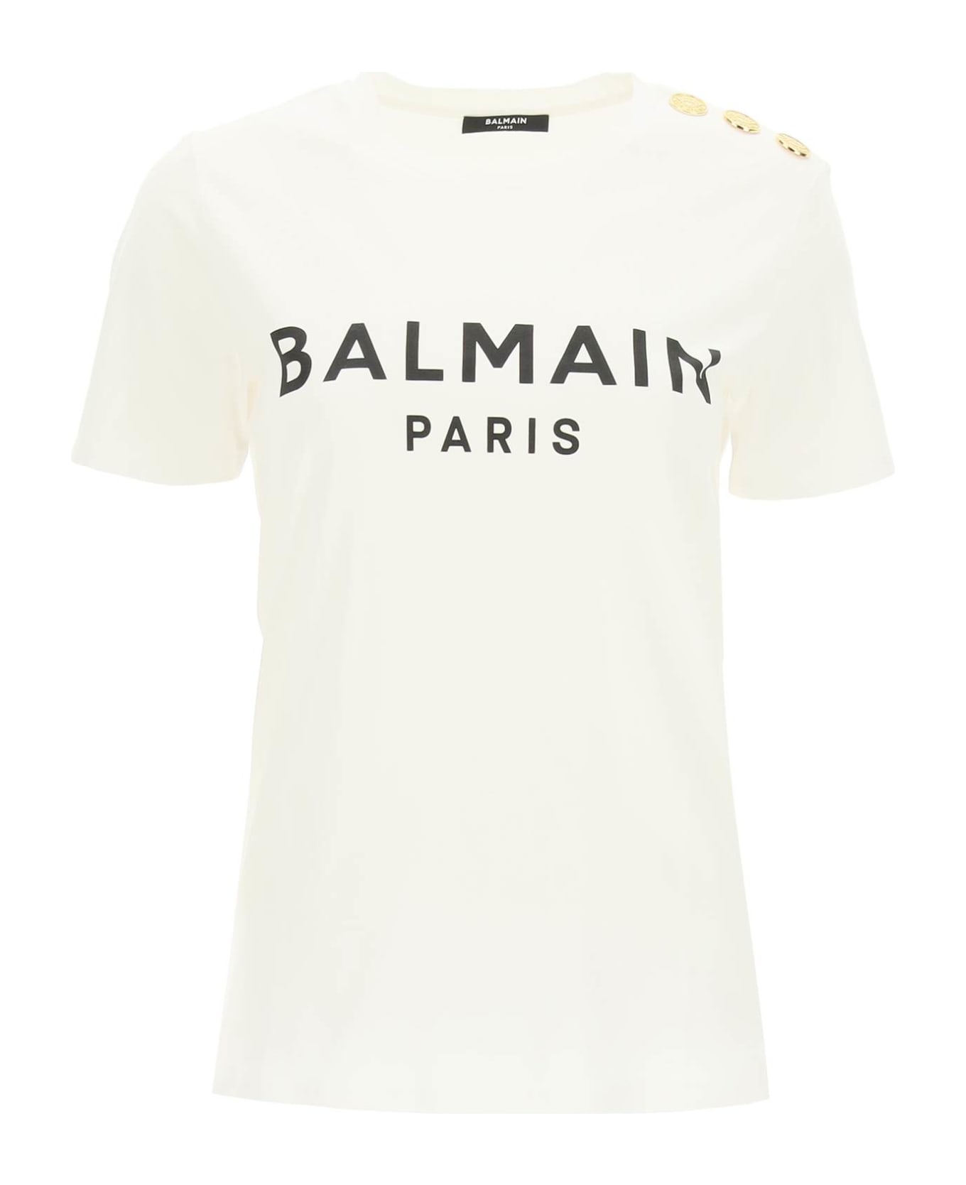 Balmain Logo Print T-shirt - Bianco