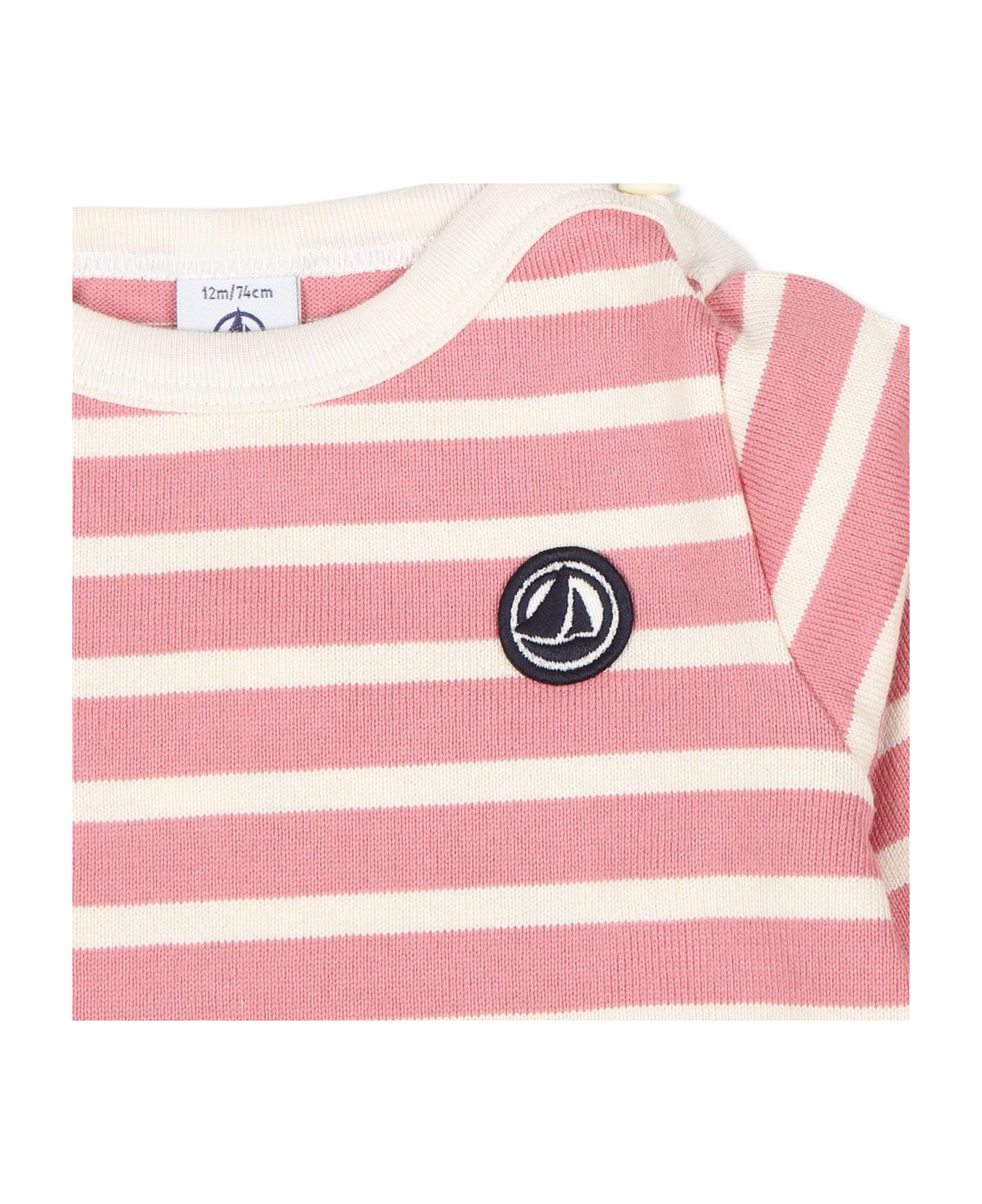 Petit Bateau Pink T-shirt For Baby Girl With Logo - Pink
