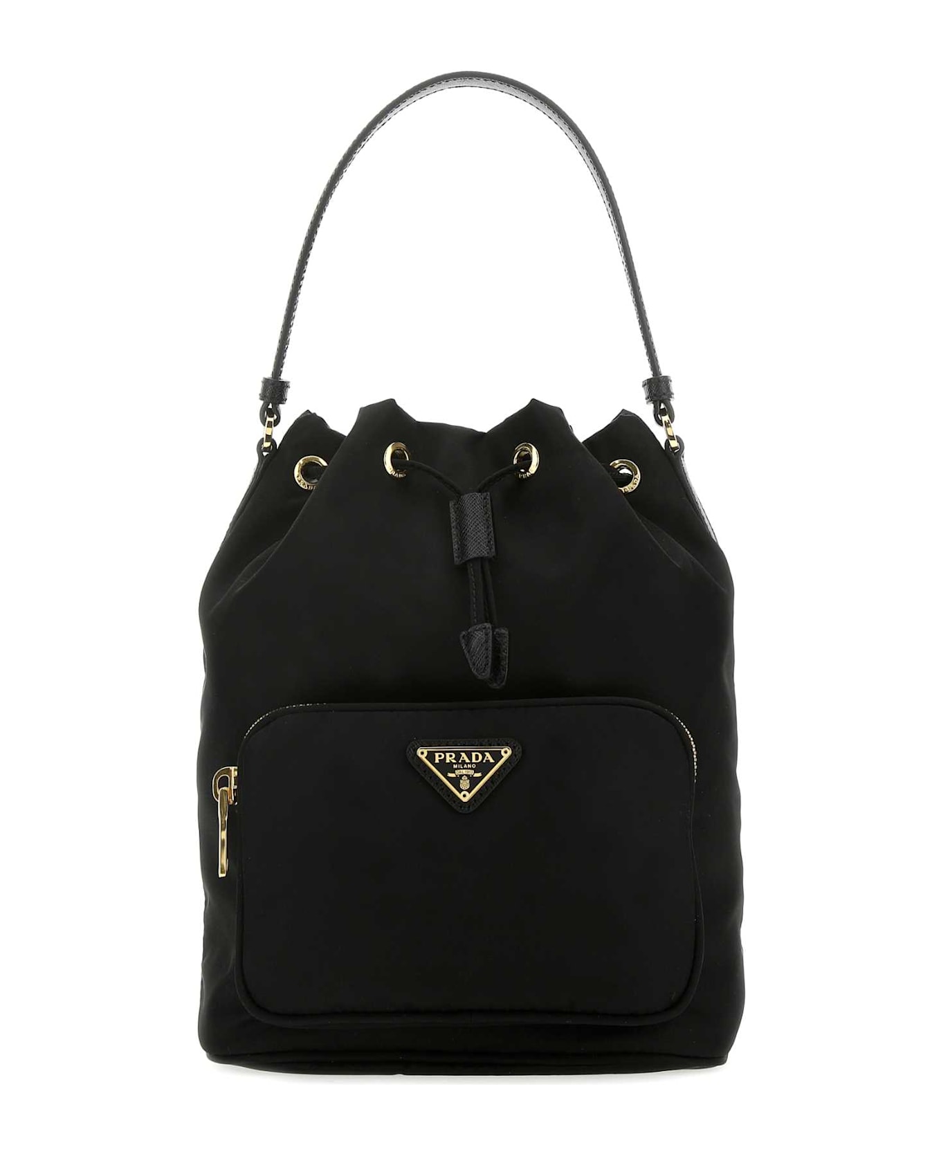 Prada Black Re-nylon Duet Bucket Bag - NERO