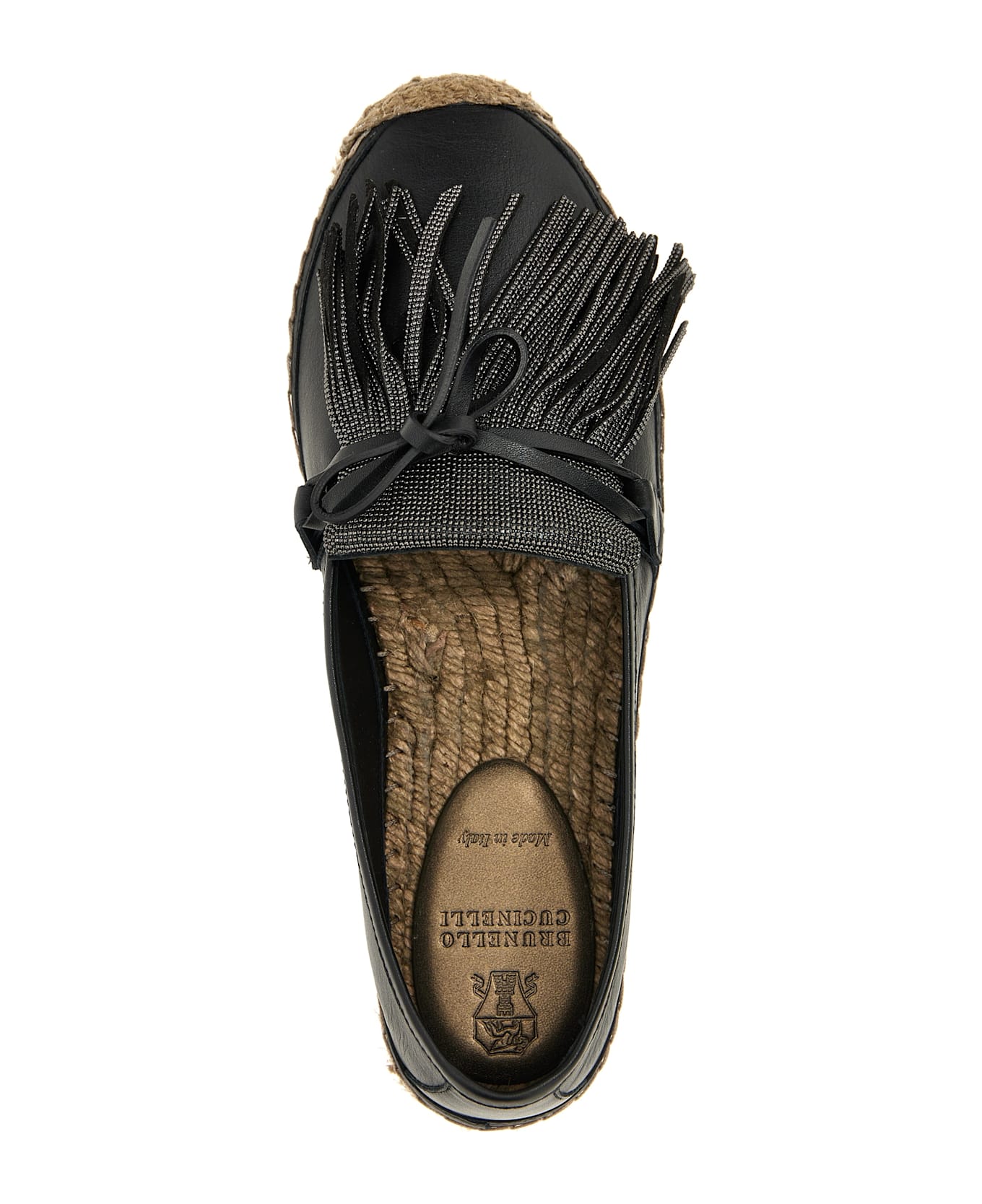 Brunello Cucinelli Ramile Fringed Espadrilles - Black  