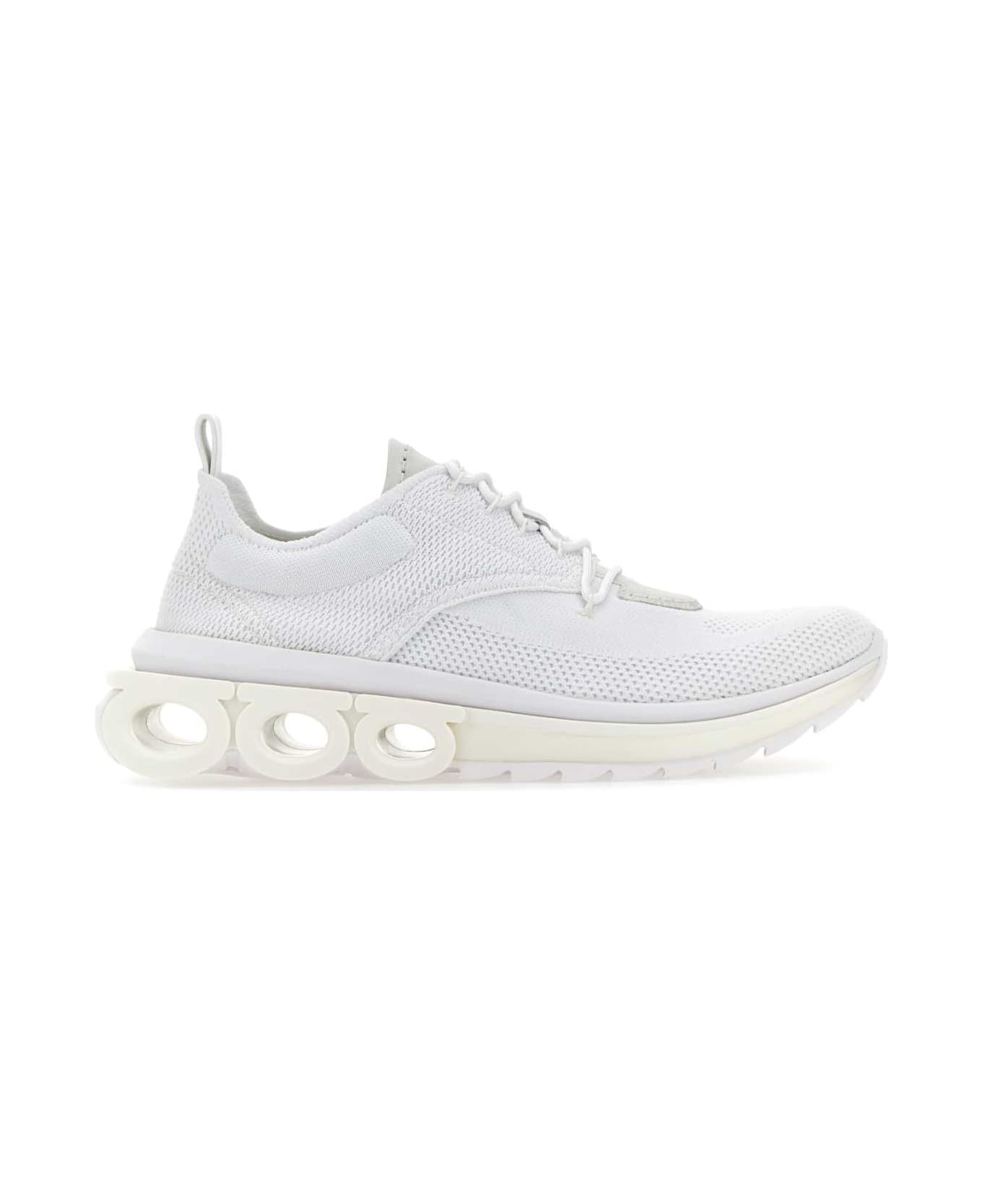 Ferragamo White Tech Knit Nima Sneakers - BBIANCOOTTICO スニーカー