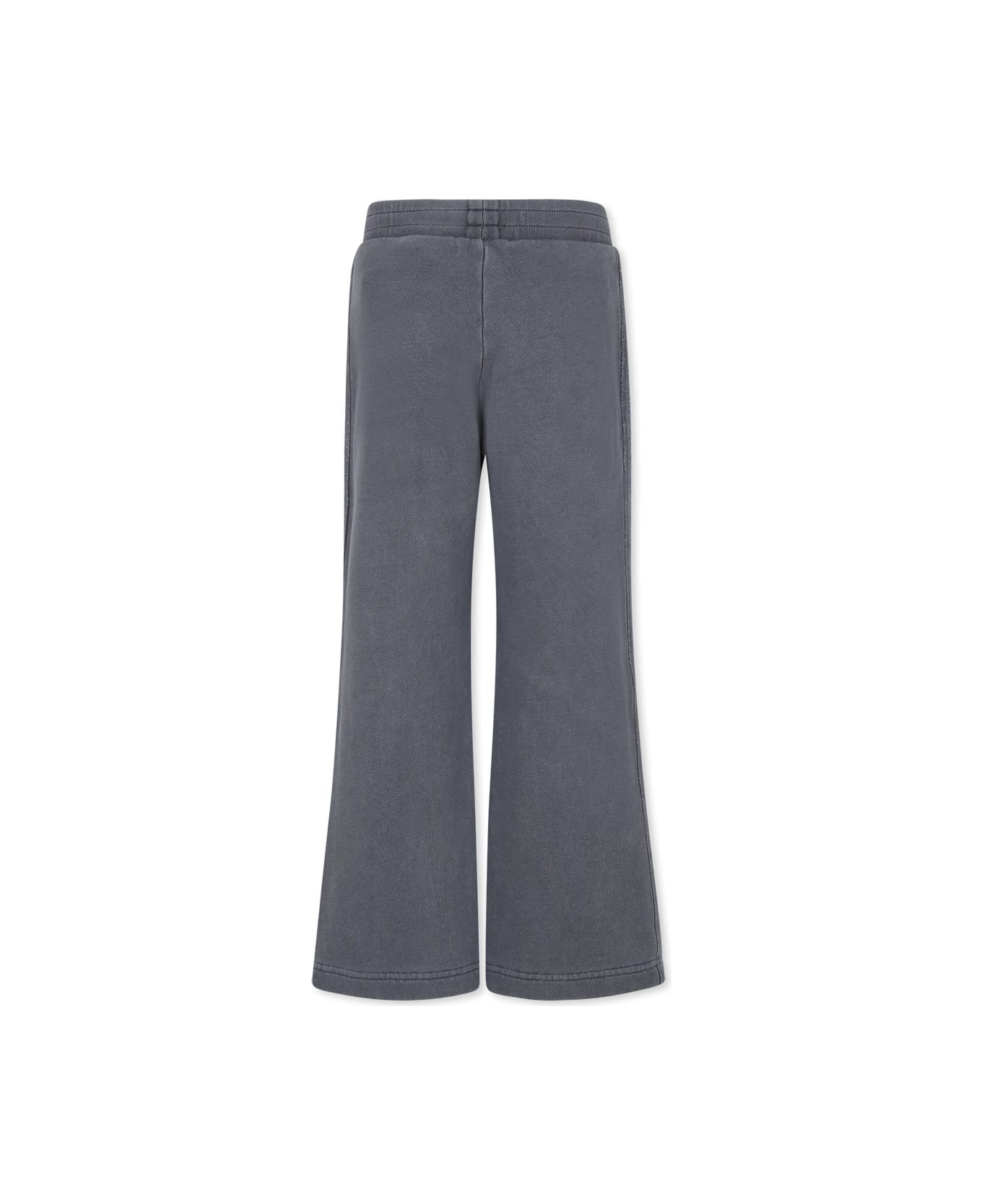 Palm Angels Grey Trousers For Boy With Logo - Grey