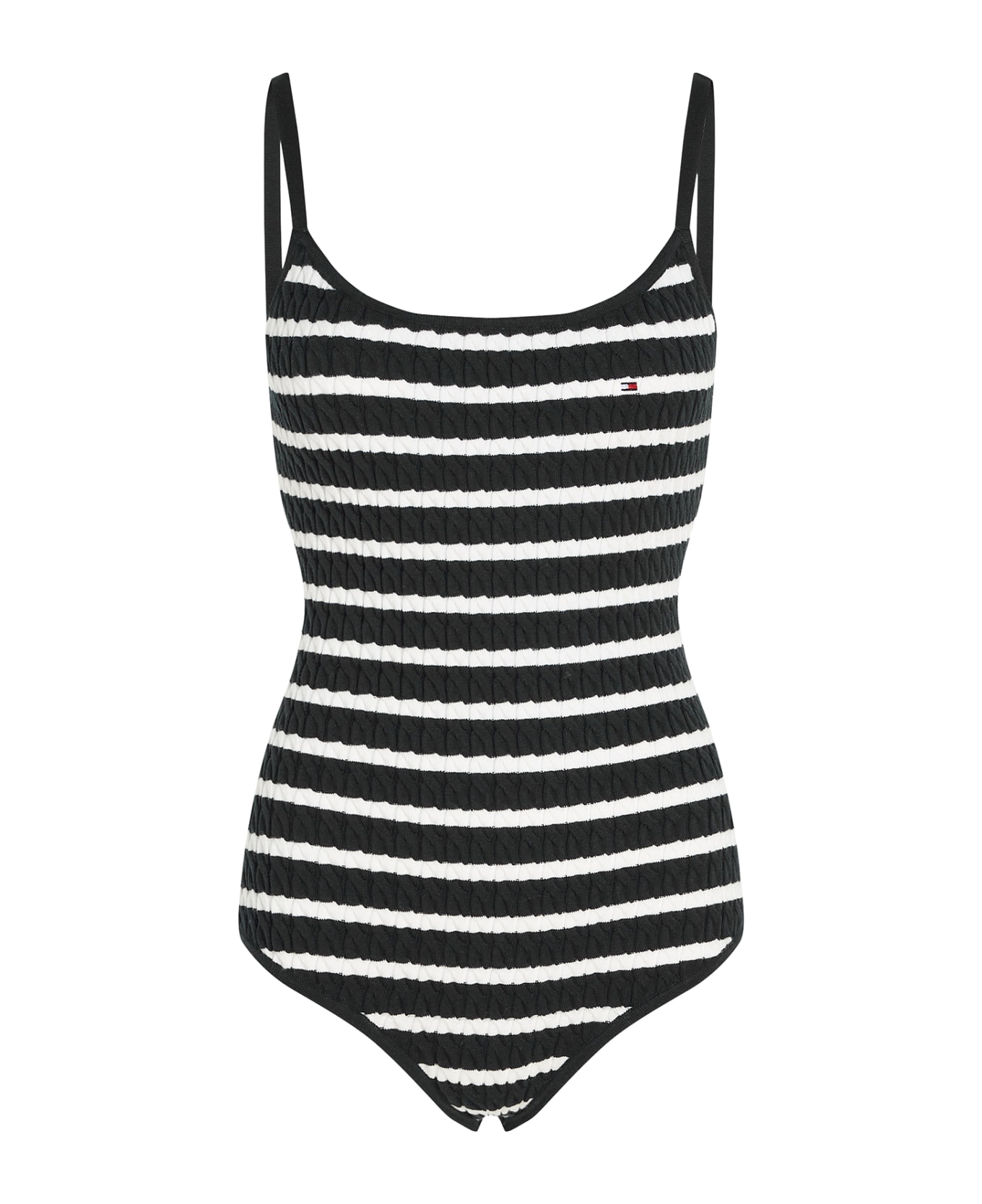 Tommy Hilfiger Striped One-piece Swimsuit - BRETON STP/DESERT SKY/ECRU