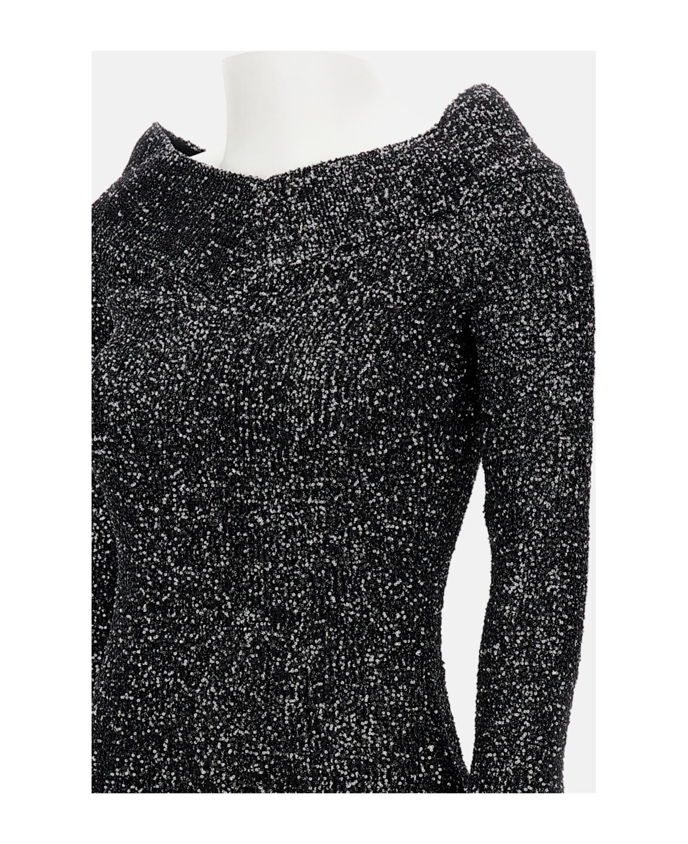 Stella McCartney Long-sleeve Sparklinh Top With Sequins - Black