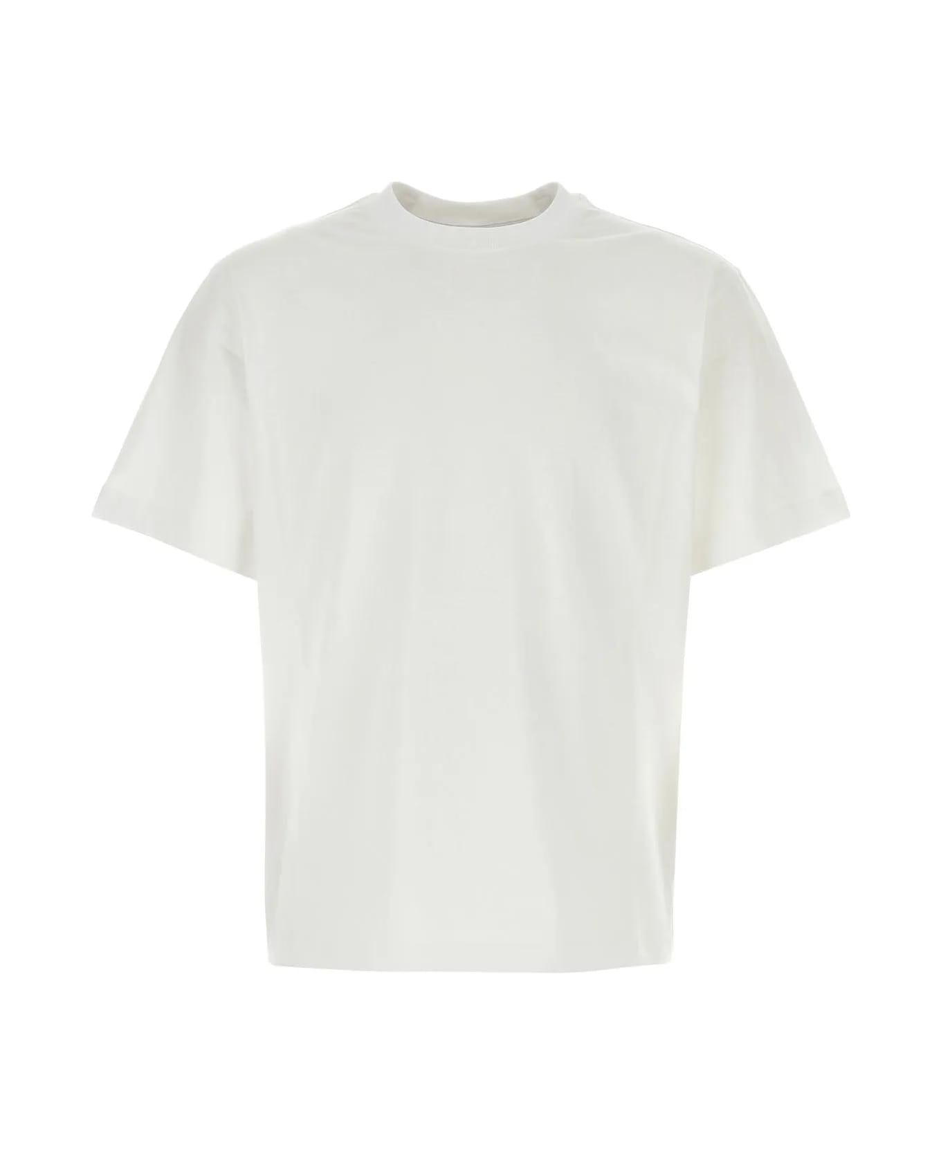 Burberry White Stretch Cotton T-shirt - Bianco