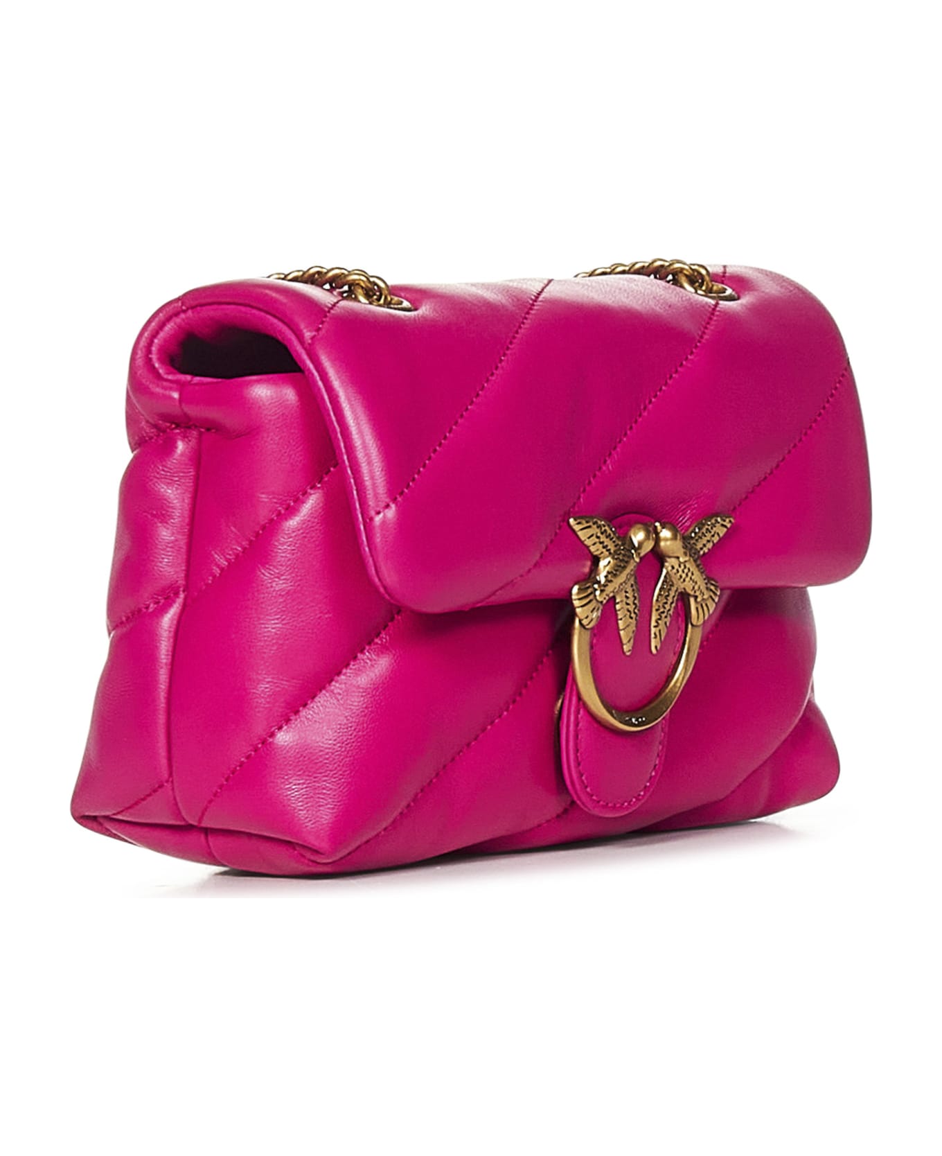 Pinko Mini Love Bag Puff Maxi Quilt Shoulder Bag - Fuchsia