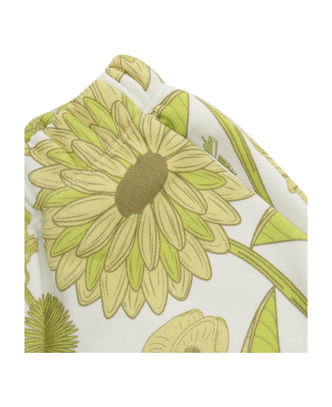 Douuod Shorts With Yellow Flowers - WHITE