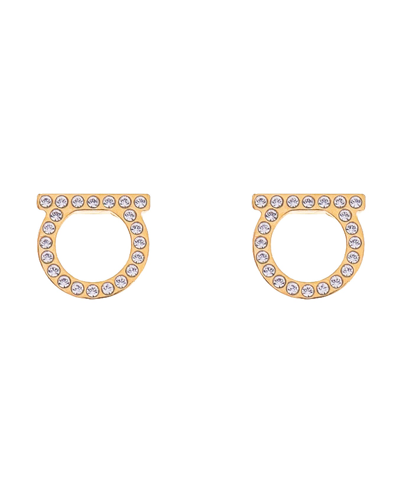 Ferragamo Embellished Gancini Earrings - Gold