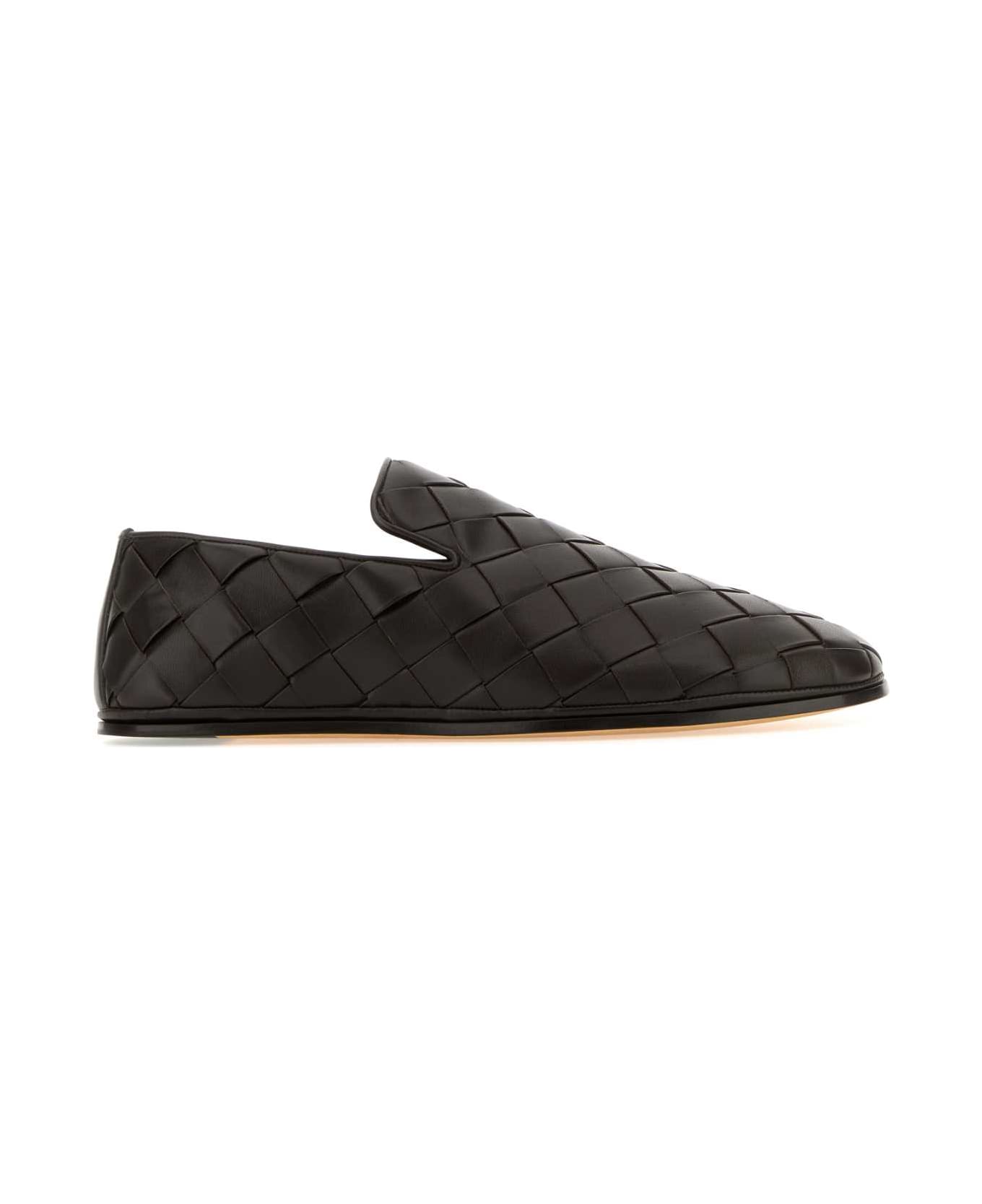 Bottega Veneta Dark Brown Leather Sunday Slippers - FONDANT