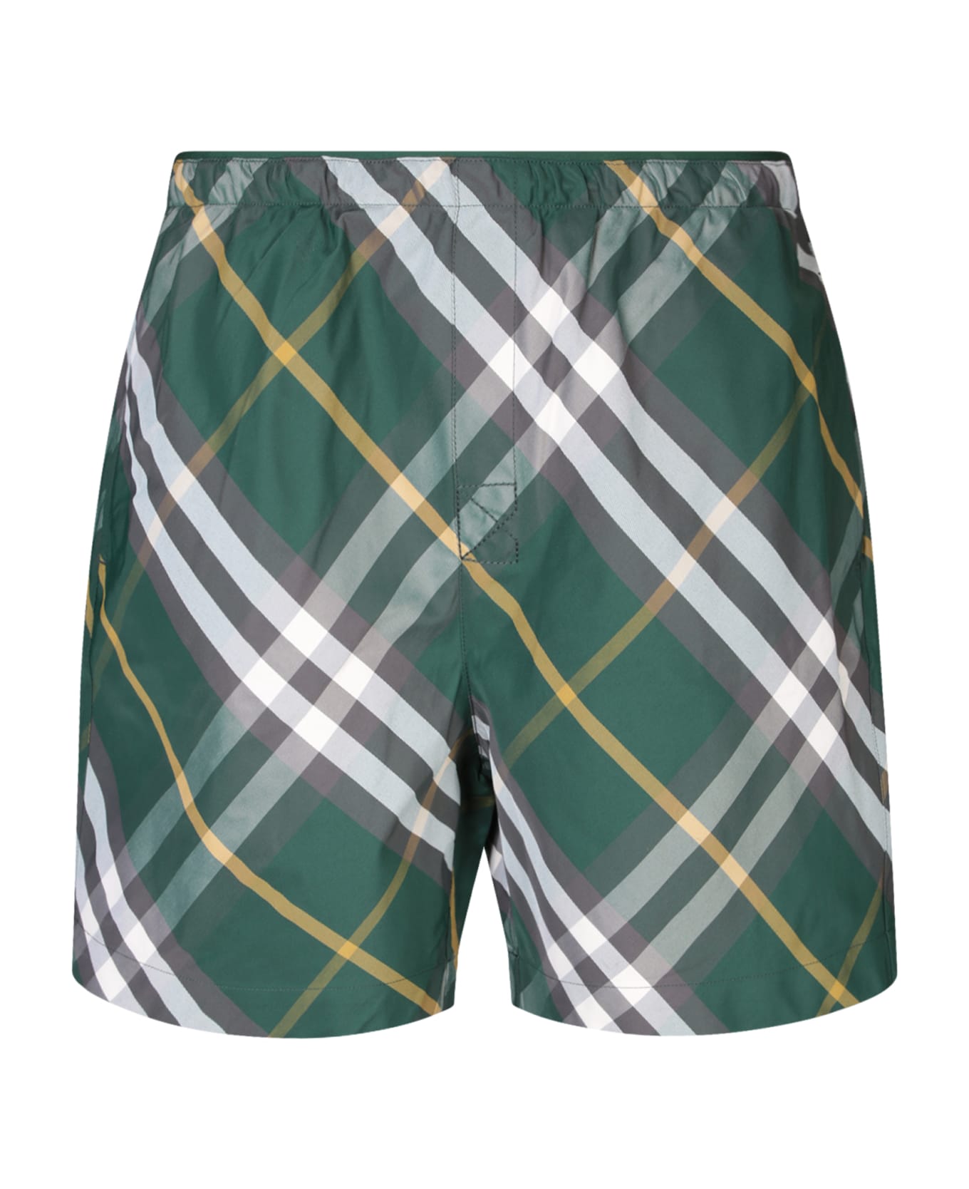 Burberry Checkered Knee-length Twill Swim Shorts - Green 水着