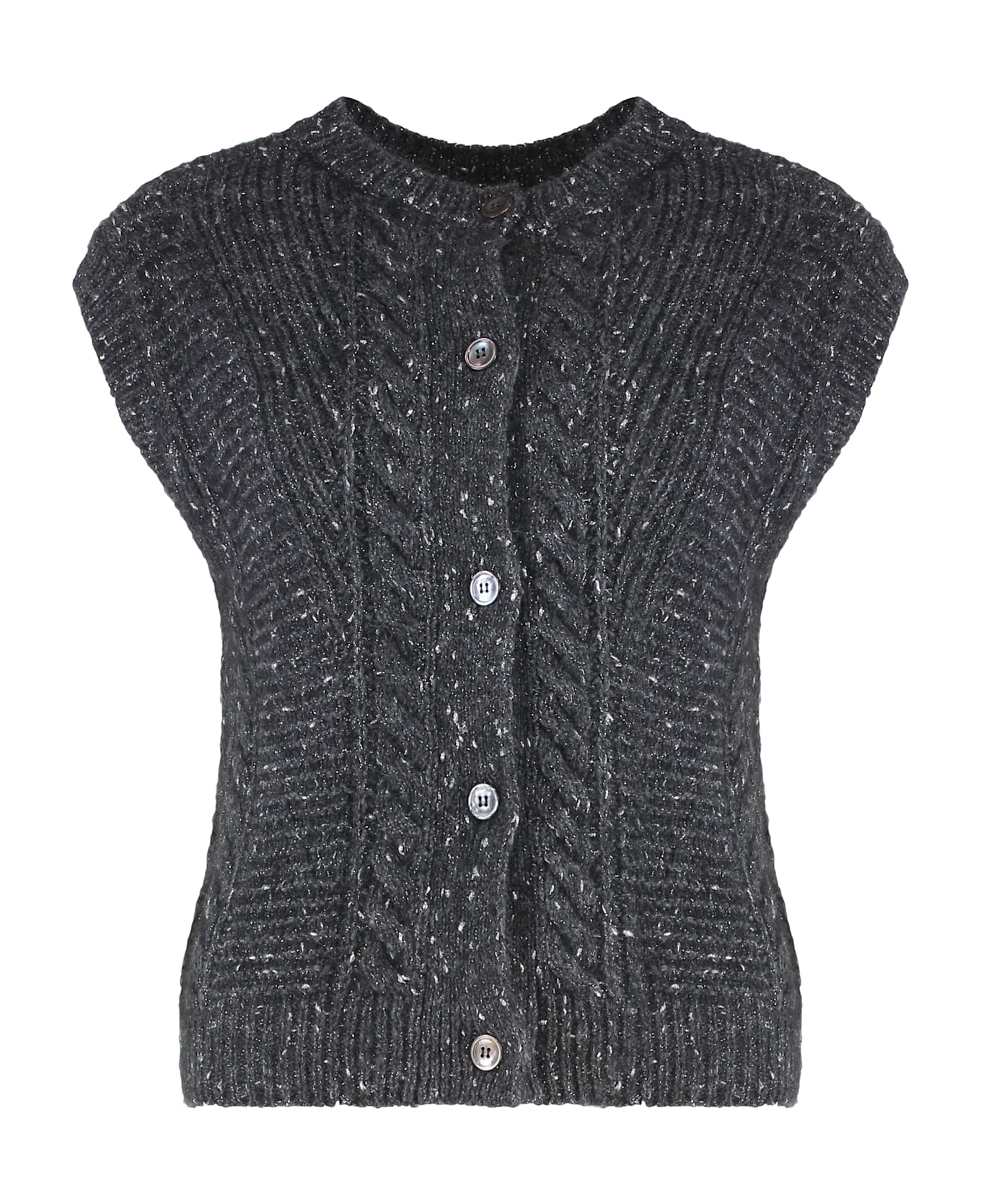 Max Mara Studio Taffy Sweater Vest With Buttons - grey