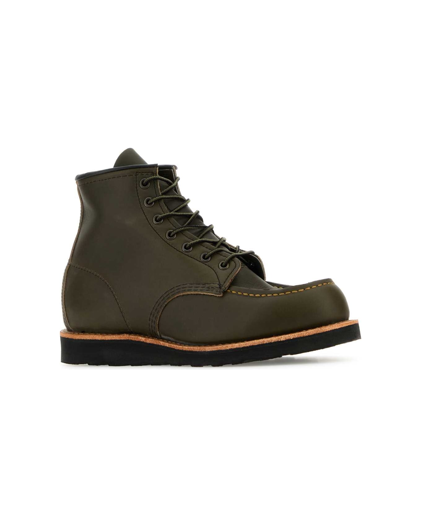 Red Wing Olive Green Leather Ankle Boots - ALPINEPORTAGE