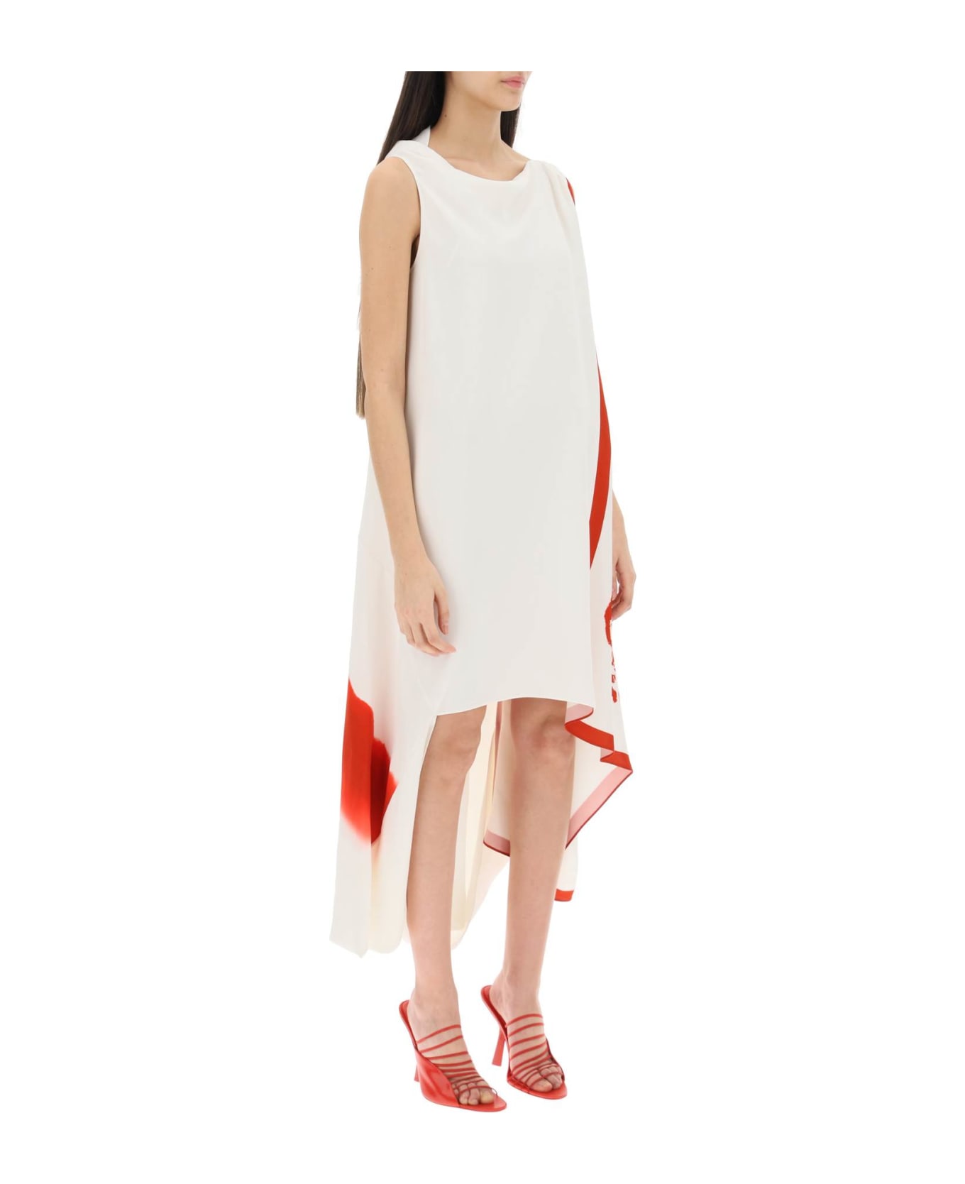 Ferragamo Jaguar Print Asymmetric Dress - Rosso