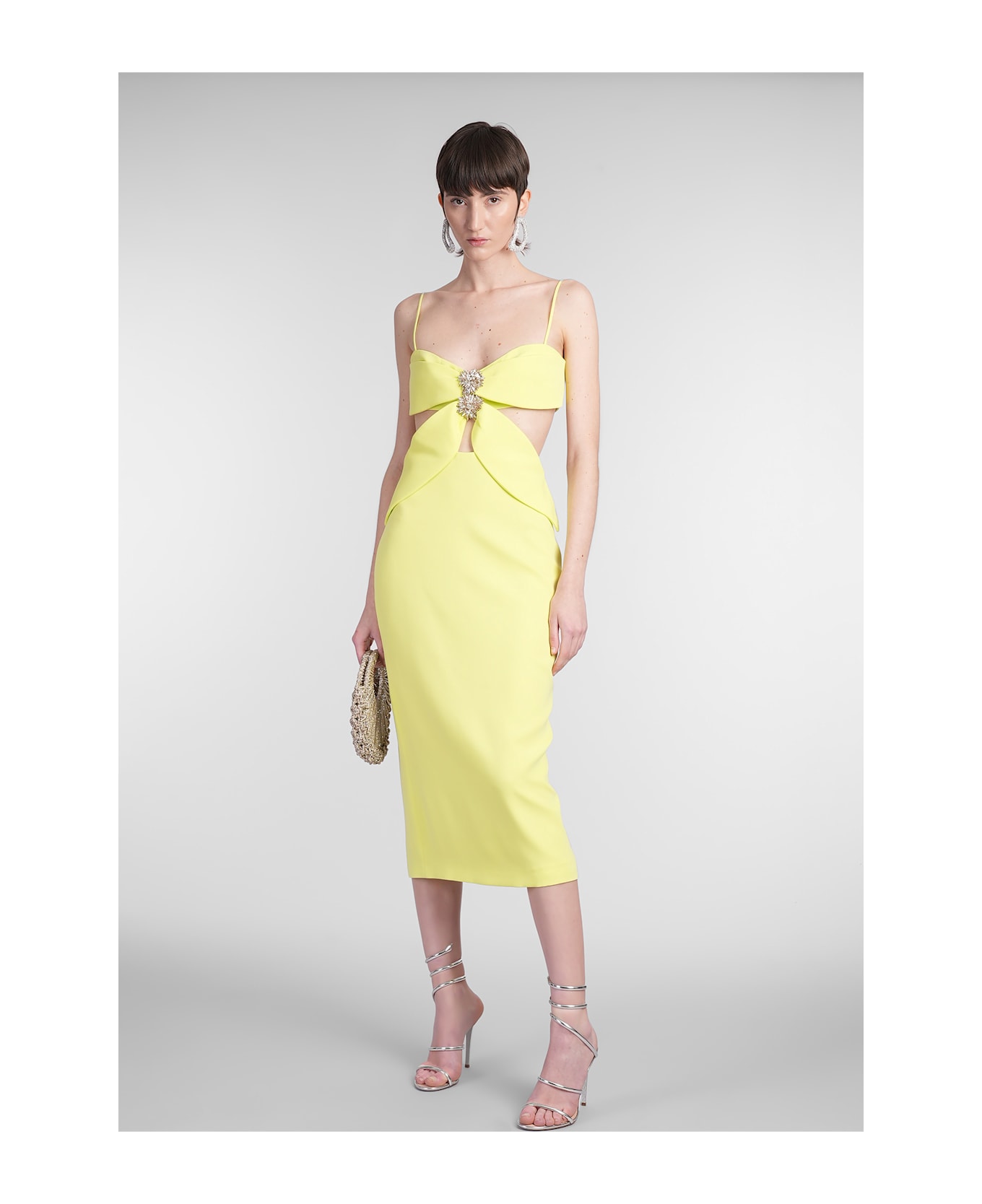 Costarellos Arina Long Dress In Green Polyester - green