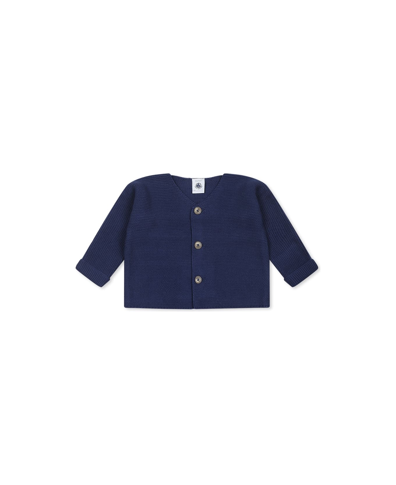 Petit Bateau Blue Cardigan For Baby Kids - Blue