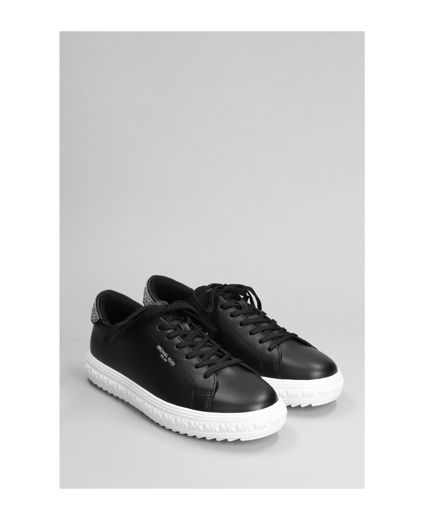 Michael Kors Grove Lake Up Sneakers In Black Leather And Fabric - black