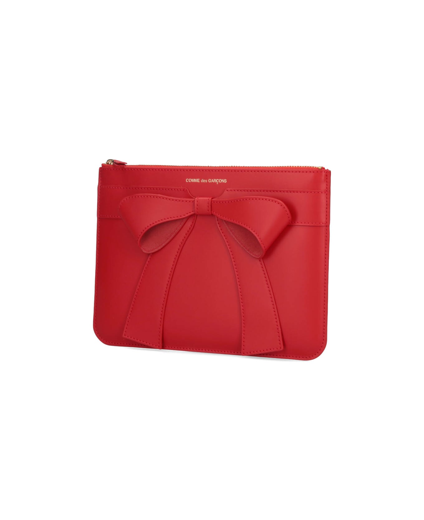 Comme des Garçons Wallet "big Bow" Pouch - Red
