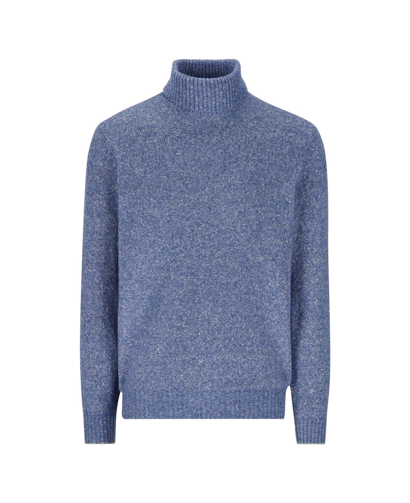 Brunello Cucinelli Turtleneck Knitted Sweater - Light Blue
