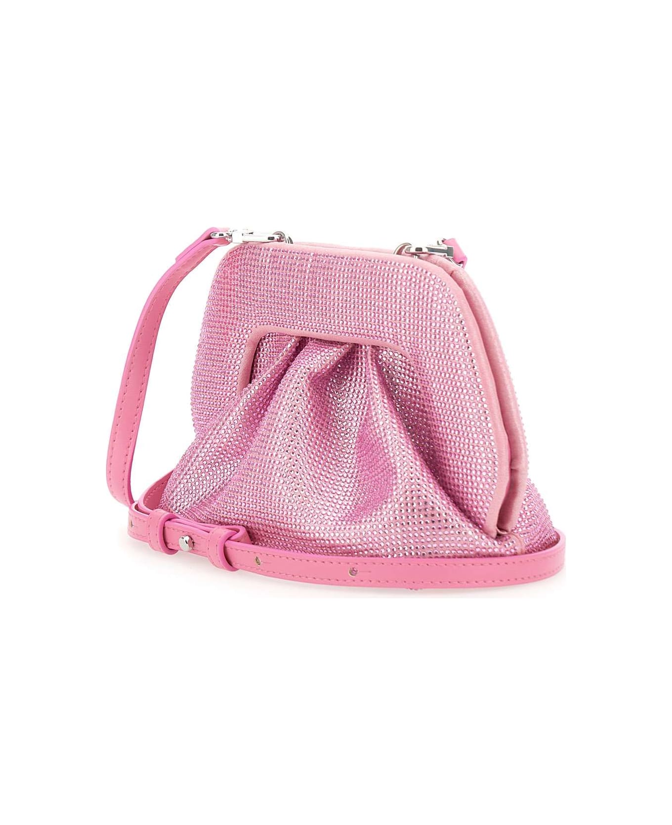 THEMOIRè "gea Strass" Vegan Leather Clutch Bag - PINK クラッチバッグ