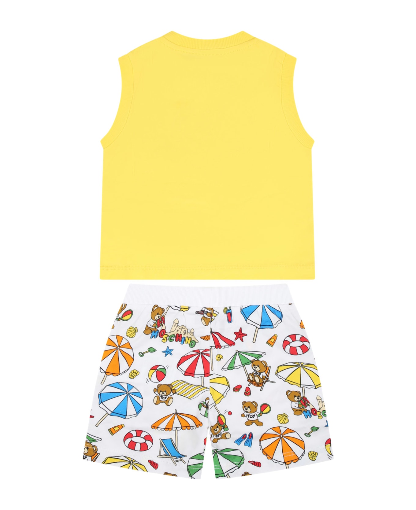 Moschino Yellow Sports Suit For Baby Boy With Teddy Bear - Yellow