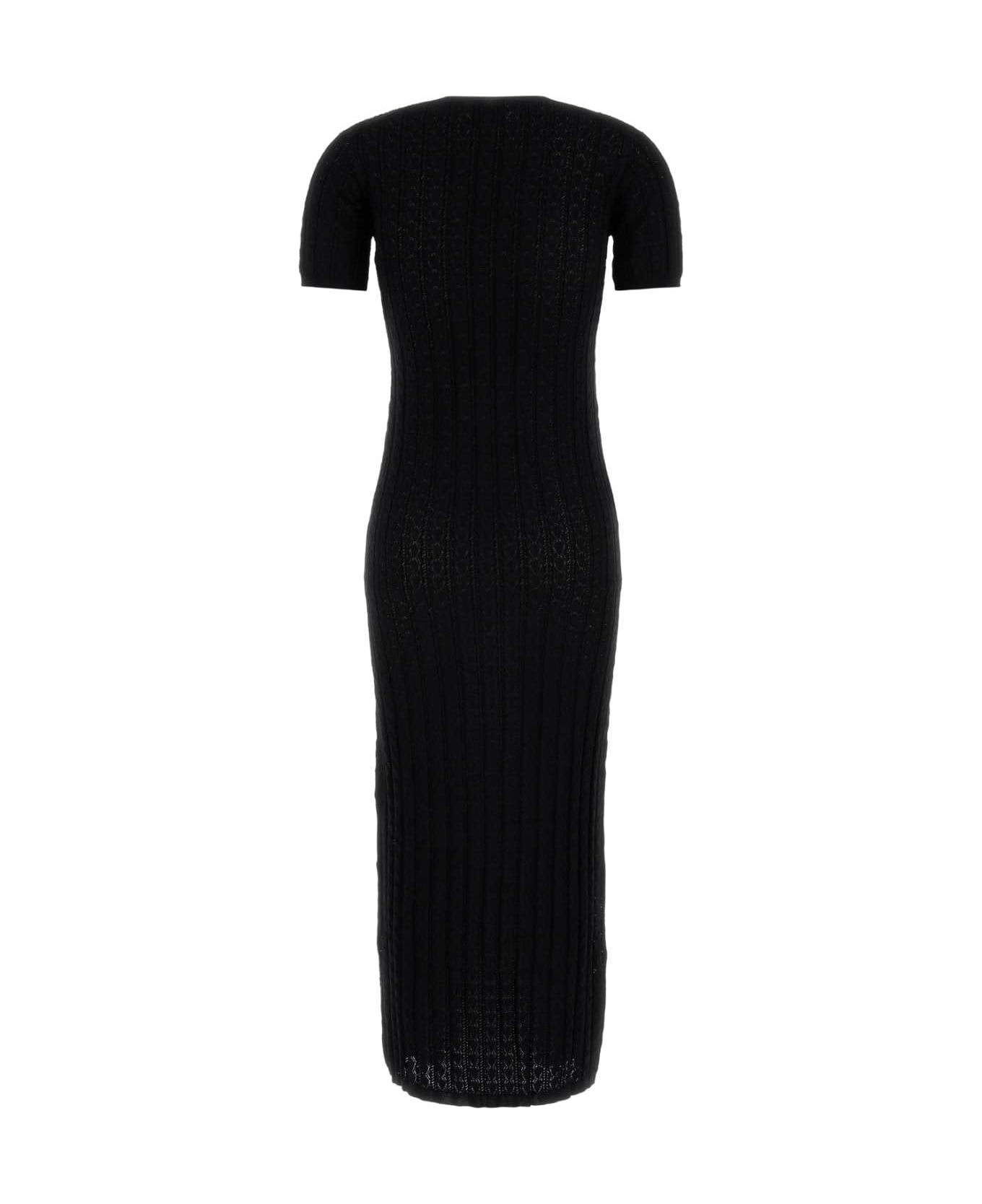 Loulou Studio Black Stretch Crochet Aruba Dress - BLACH
