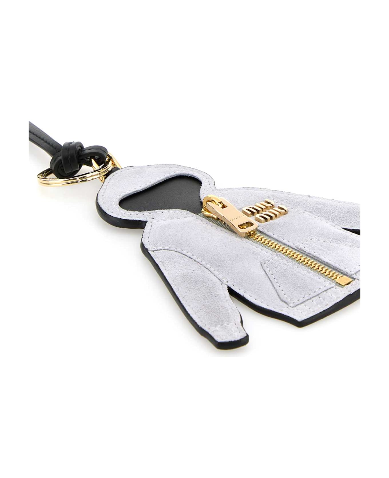 Miu Miu Grey Suede Keyring - GRIGIO