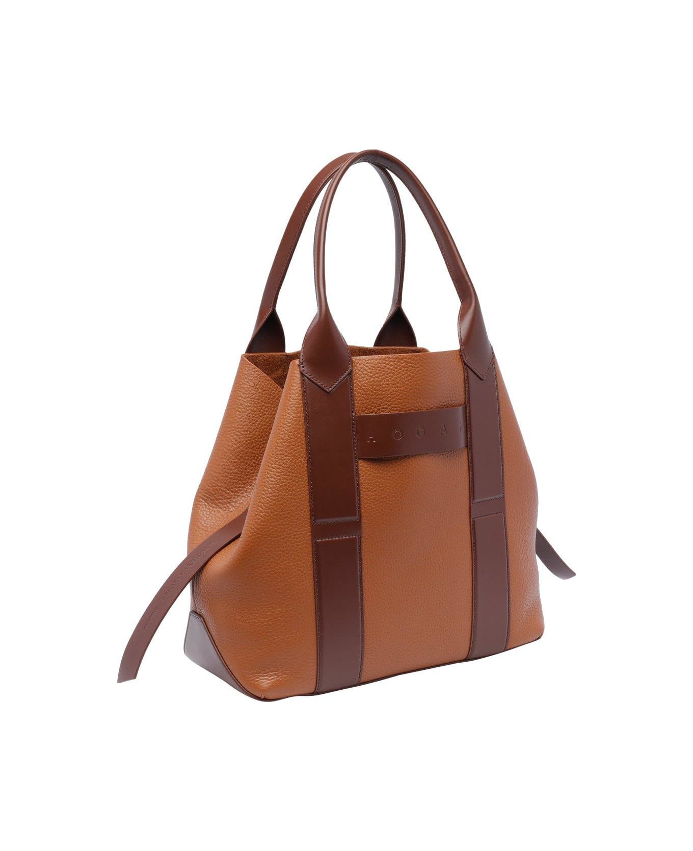 Hogan Script Medium Shopping Bag - Brown