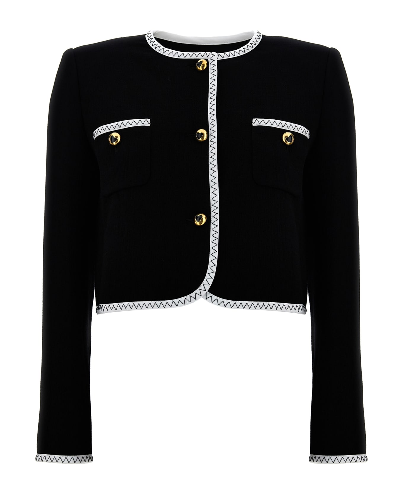 Moschino Crepe Short Jacket - White/Black