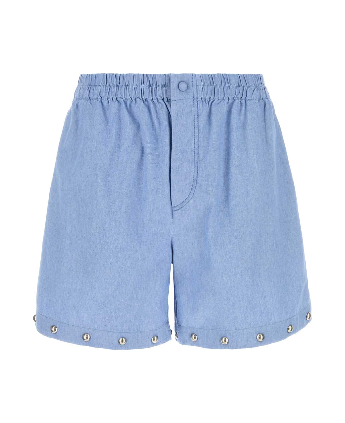 Valentino Garavani Light-blue Denim Bermuda Shorts - DENIMBLULAVCHIARO