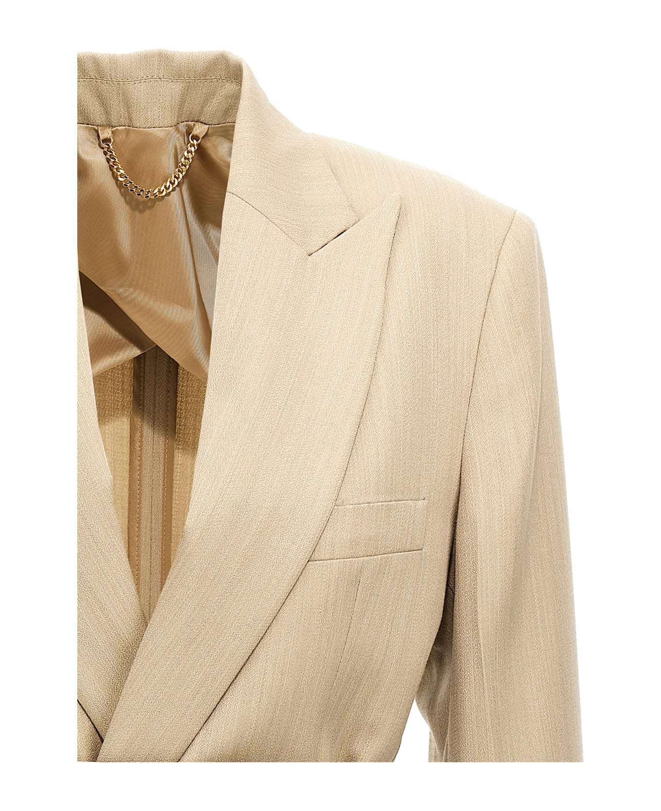 Victoria Beckham Belt Blazer - Beige