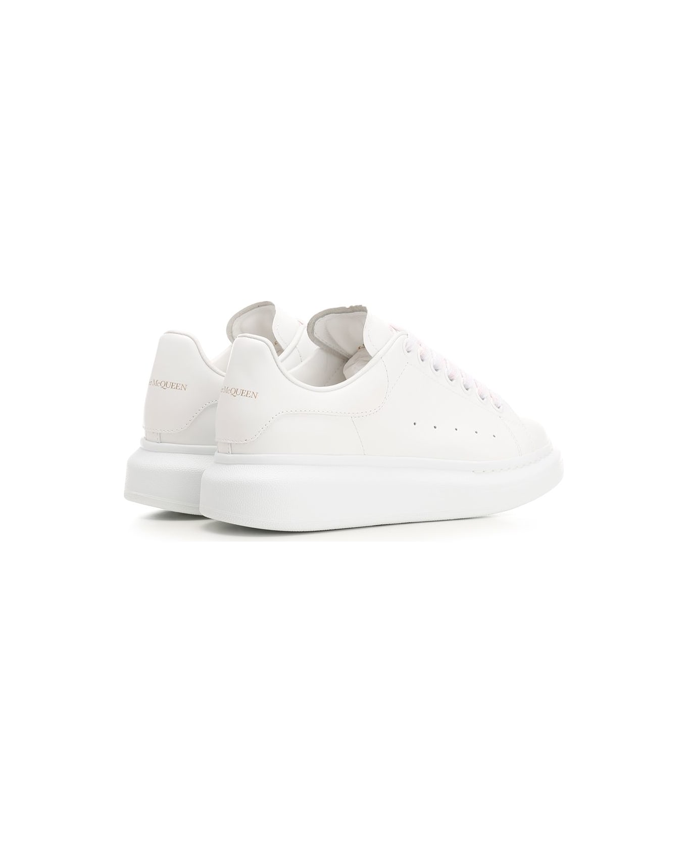 Alexander McQueen Oversized Sneakers With Black Heel - White