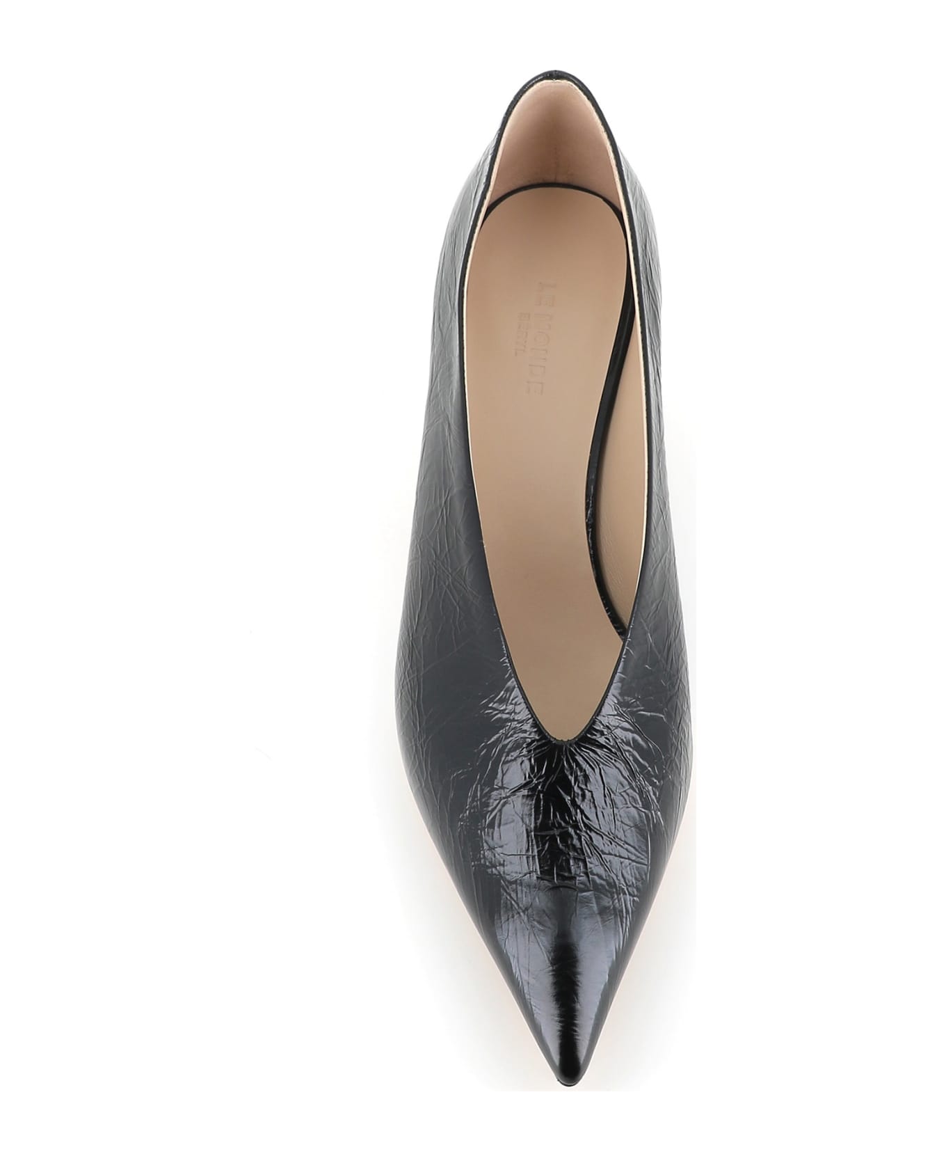 Le Monde Beryl Décollette Babouche Kitten Heel - Black