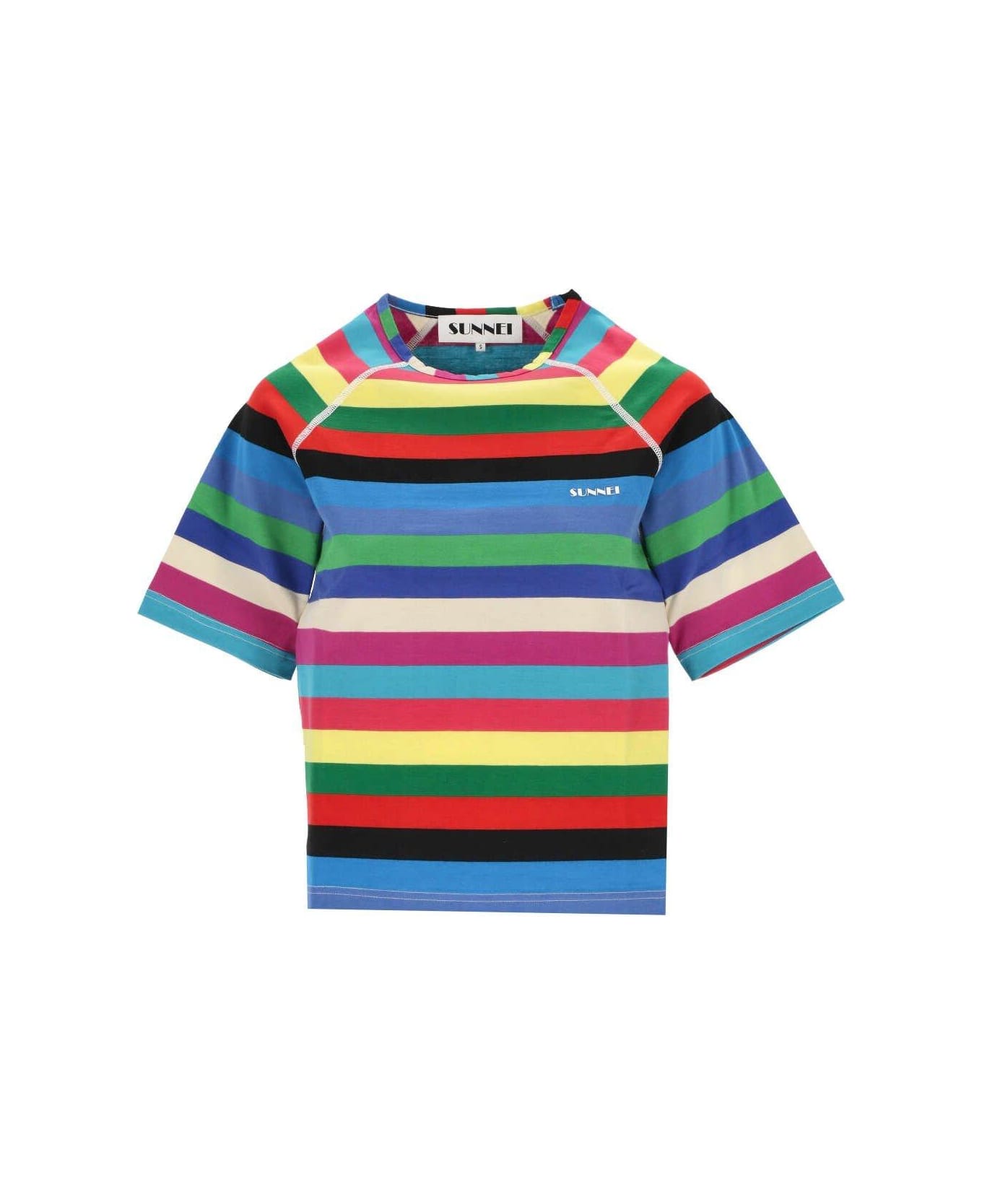 Sunnei Logo Printed Striped T-shirt - Multicolor
