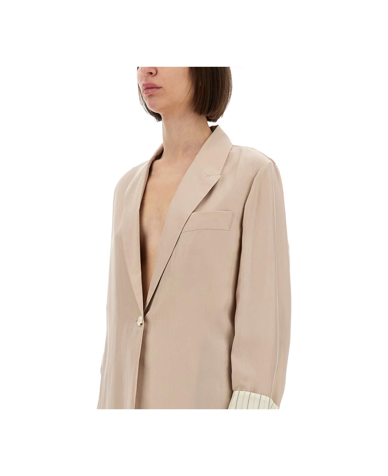 Alysi Silk Blazer - POWDER