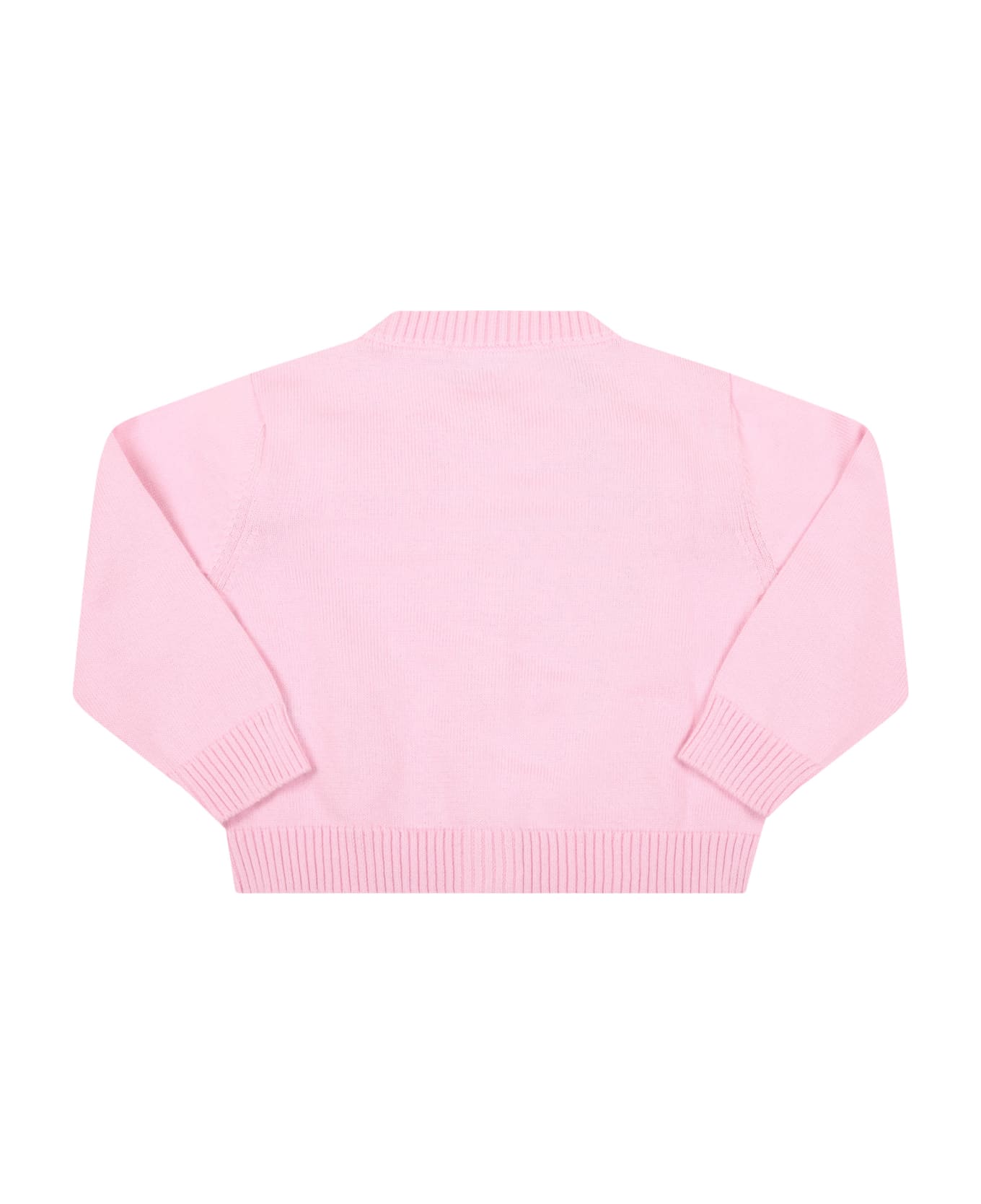 Simonetta Pink Cardigan For Baby Girl - Pink ニットウェア＆スウェットシャツ