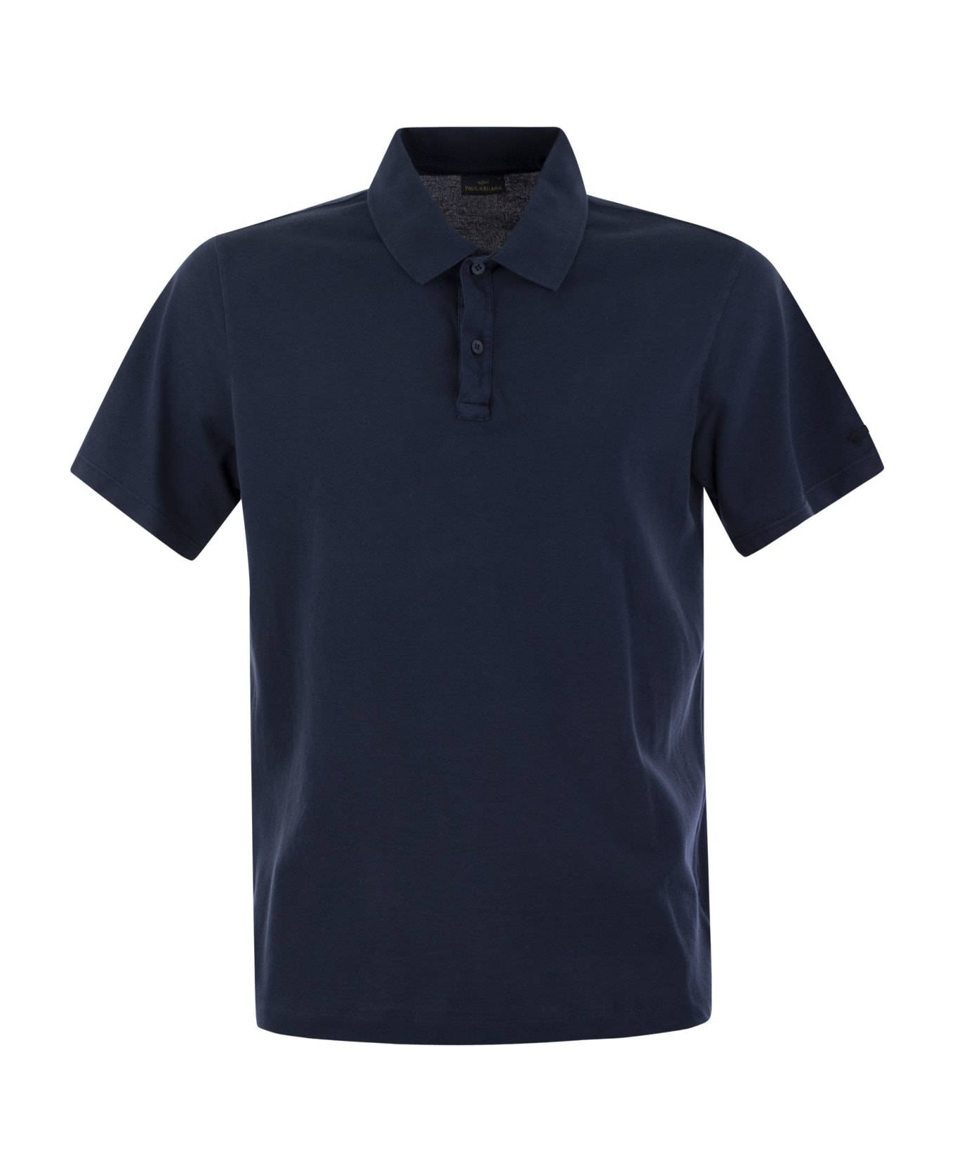 Paul&Shark Garment-dyed Pique Cotton Polo Shirt - Blue ポロシャツ