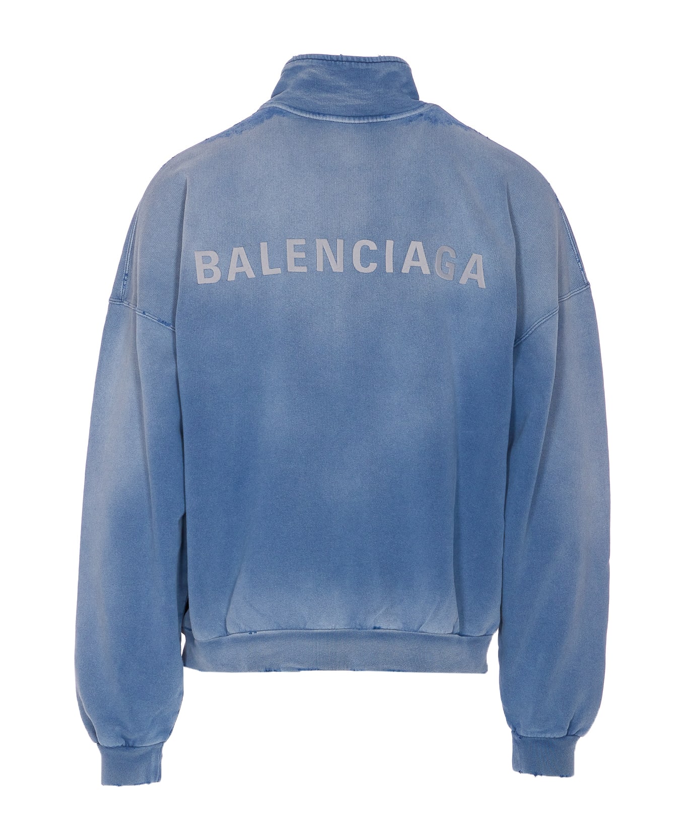 Balenciaga Logo Zip Up Jacket - Blue