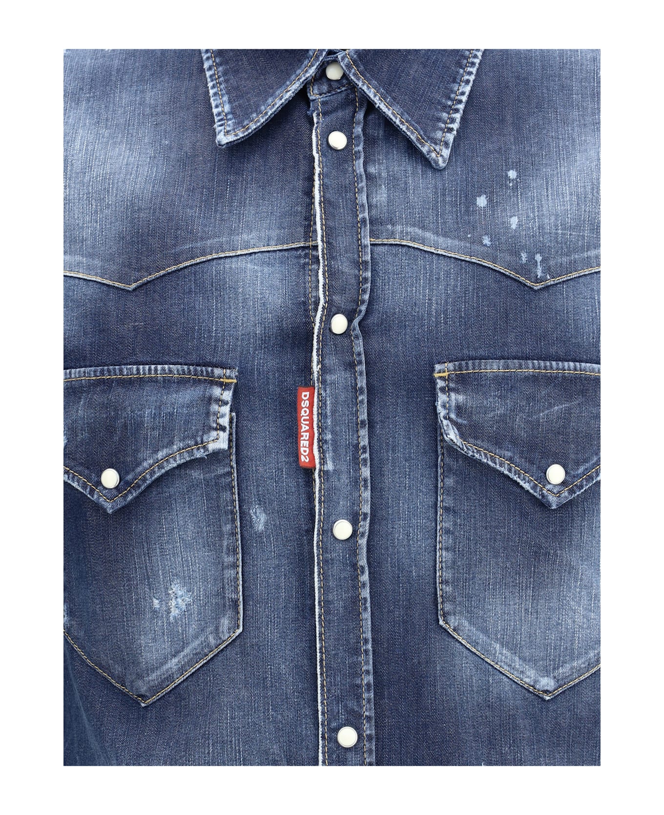 Dsquared2 Fashion Western Shirt - Navy Blue