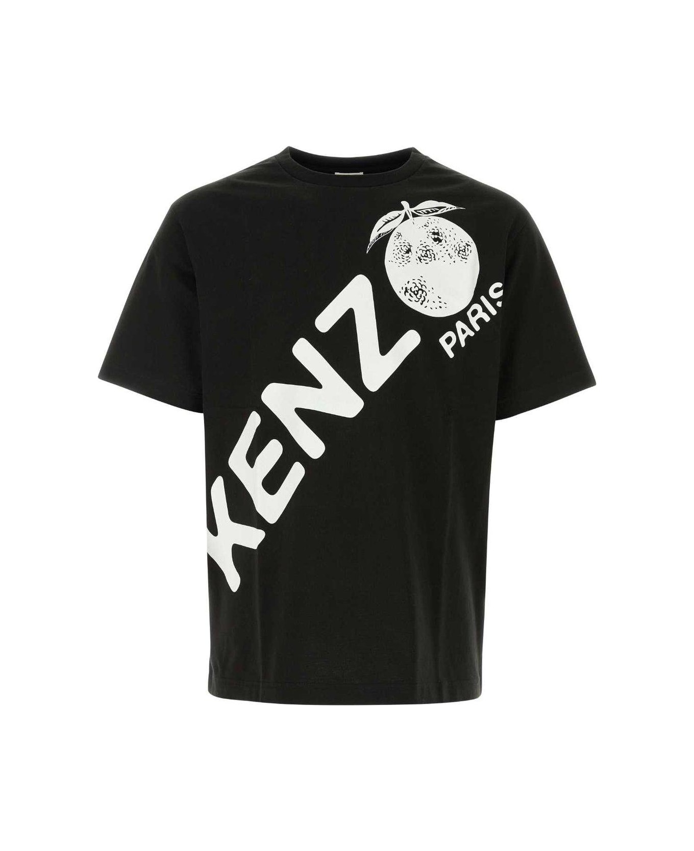 Kenzo Logo Printed Crewneck T-shirt - Nero