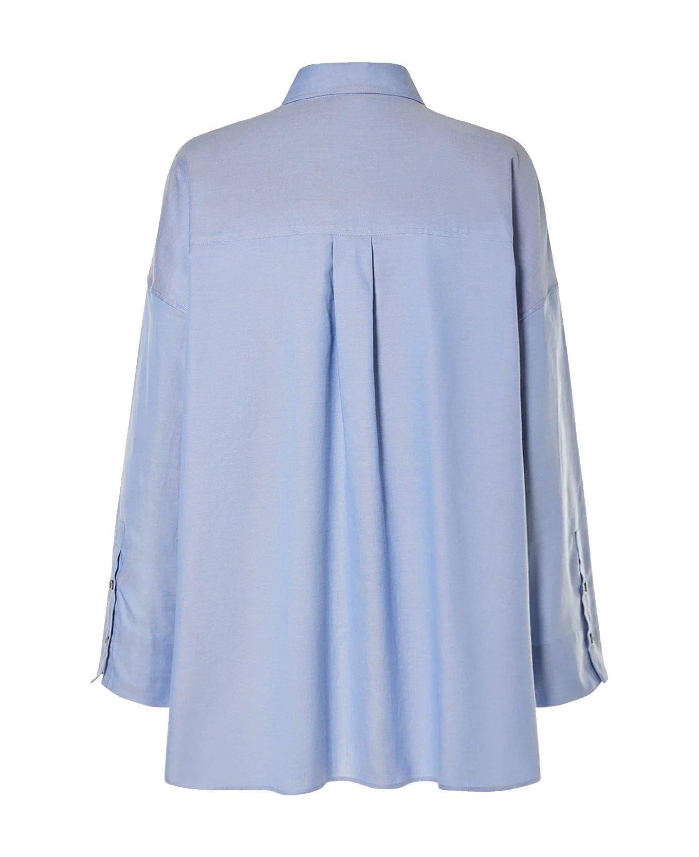 'S Max Mara Buttoned Long-sleeved Shirt - Clear Blue