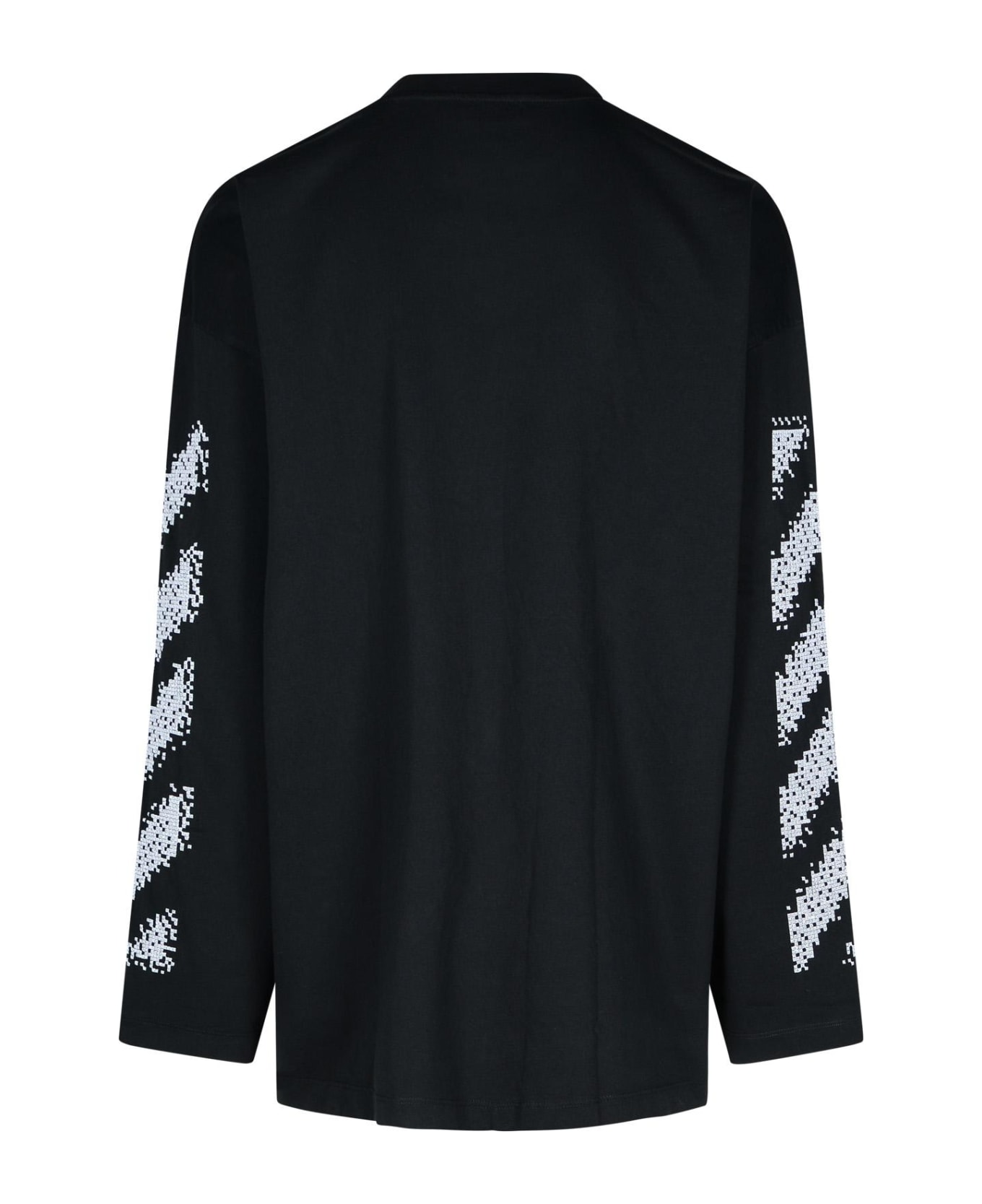 Off-White 'pixel' Black Cotton T-shirt - BLACK WHITE