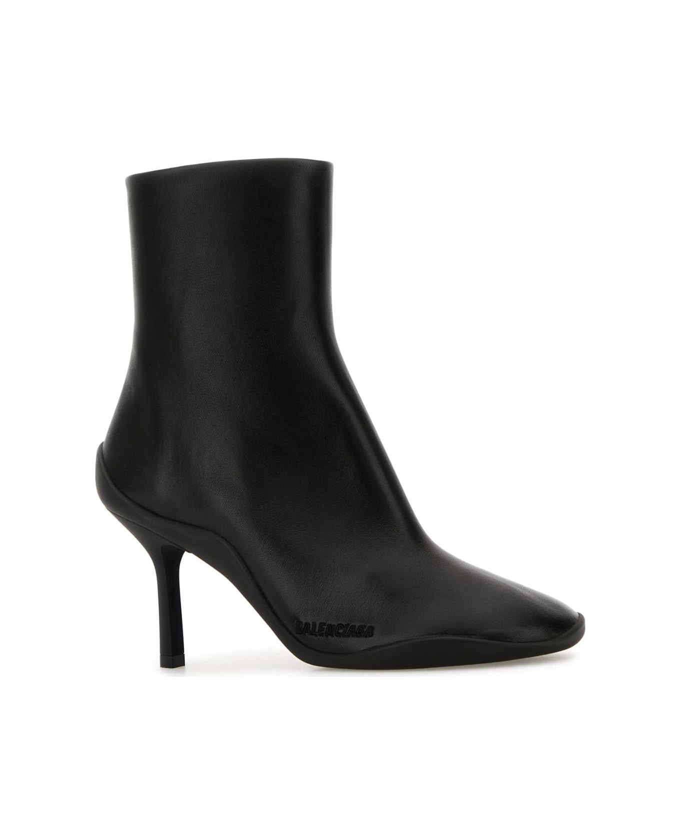 Balenciaga Black Leather Shibuya 80 Ankle Boots - Black
