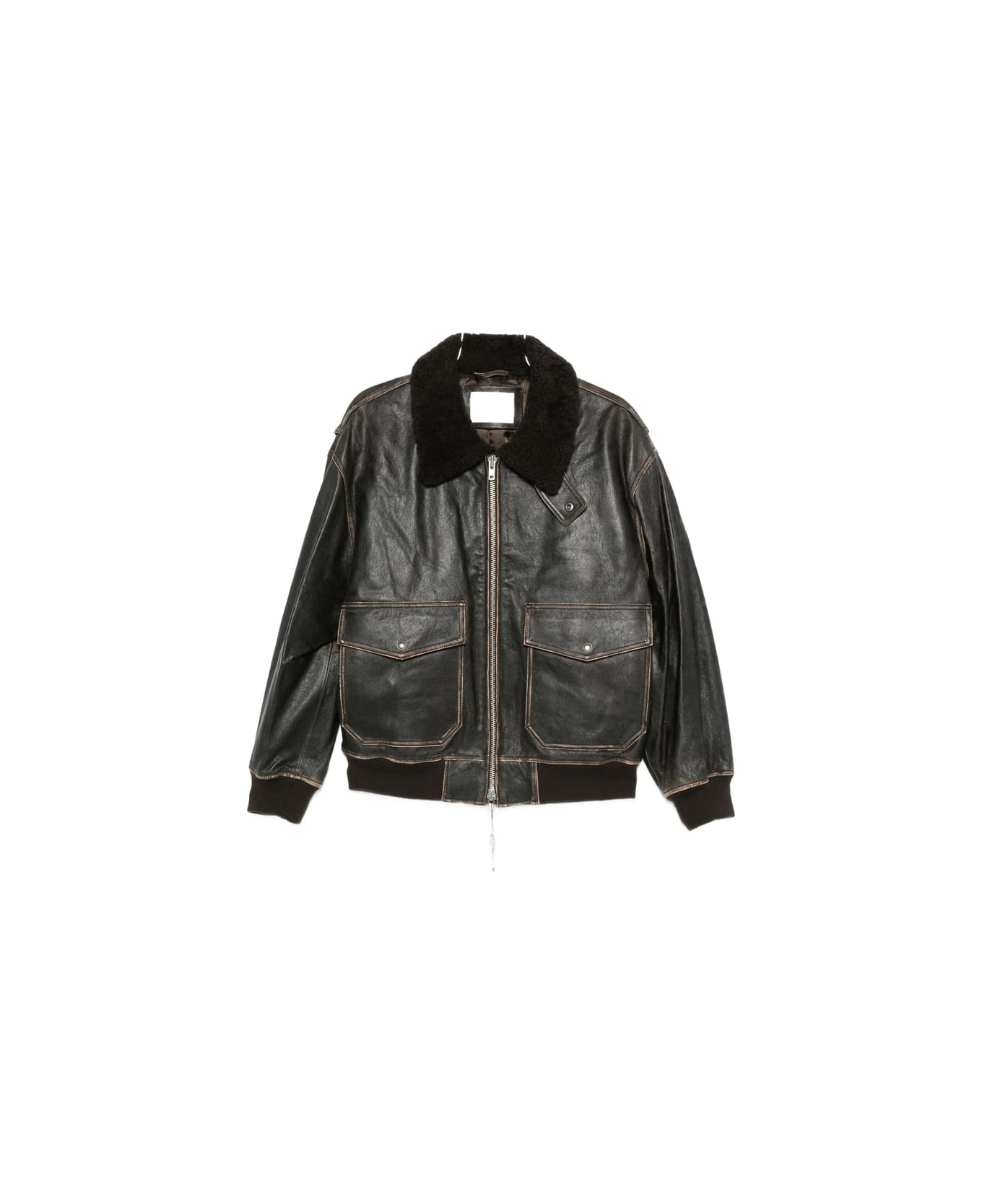 Dunst Leather Outerwear - BROWN