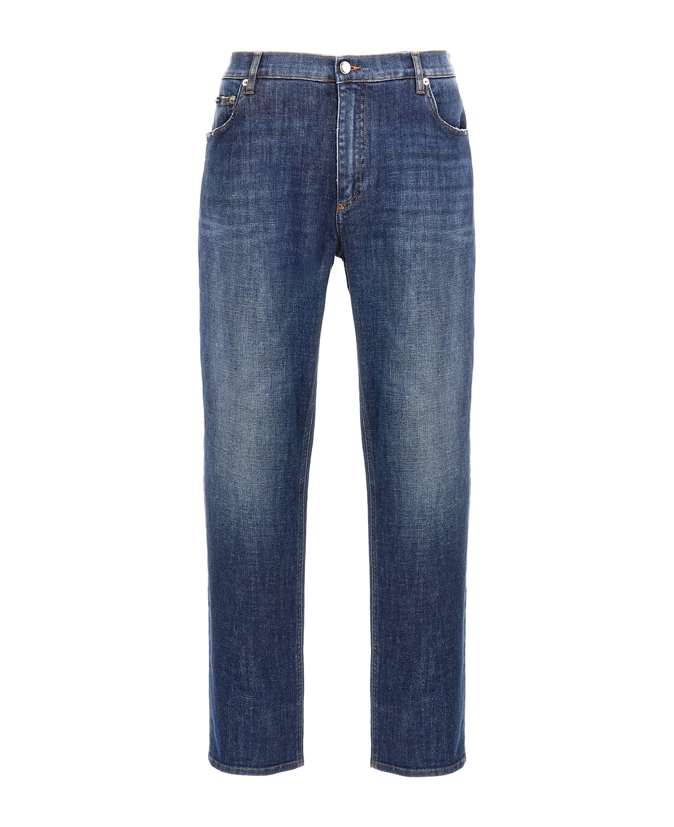 Dolce 
Gabbana Logo Embroidery Jeans - Blue