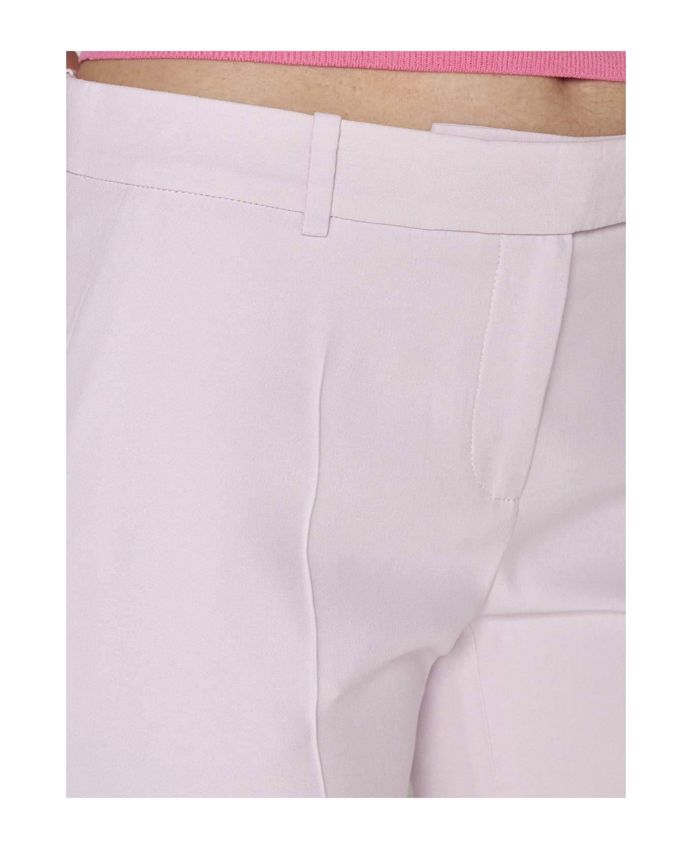 Alexander McQueen Flared Cr Trousers - Pink