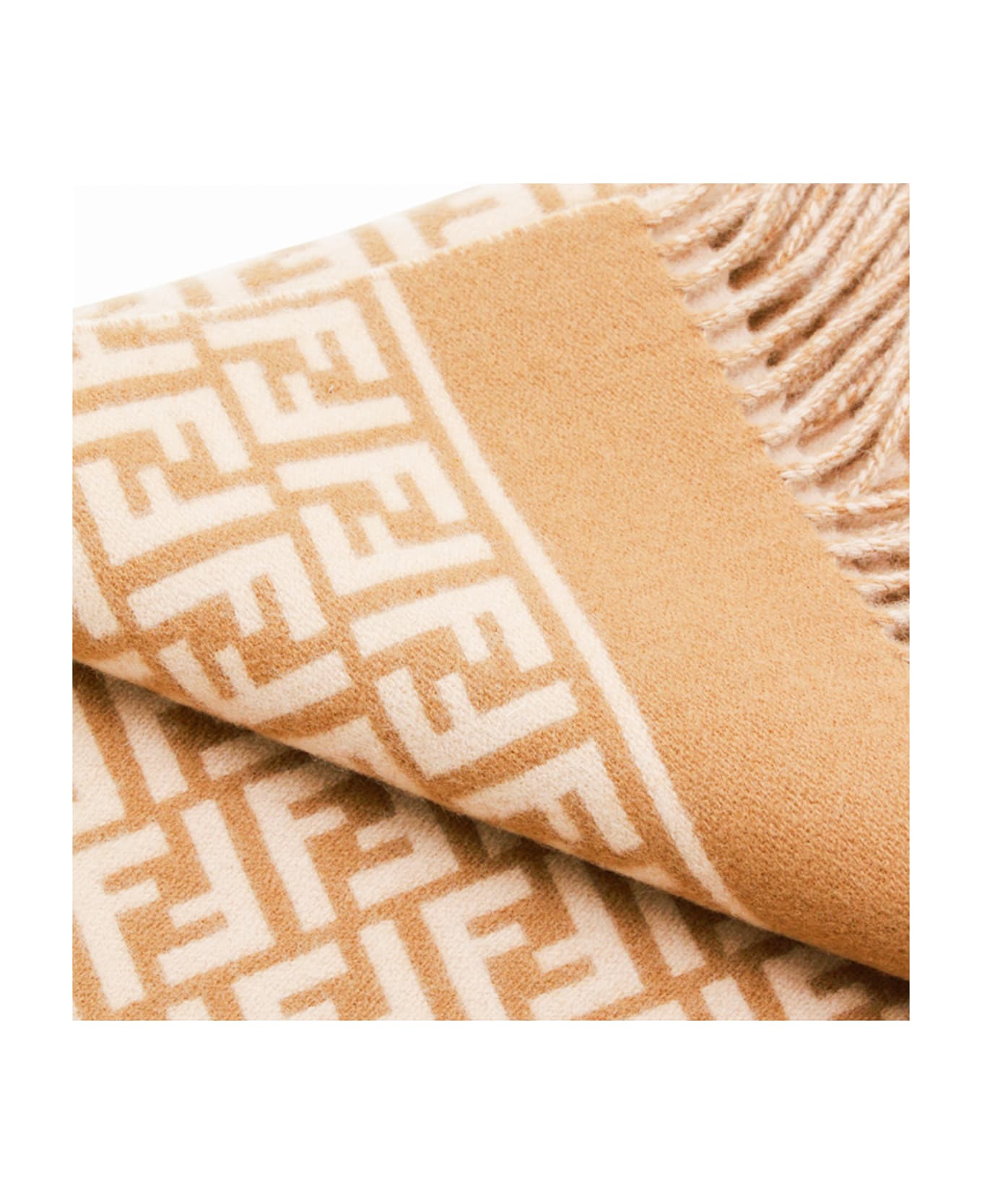 Fendi Camel Wool Scarf - Cammello