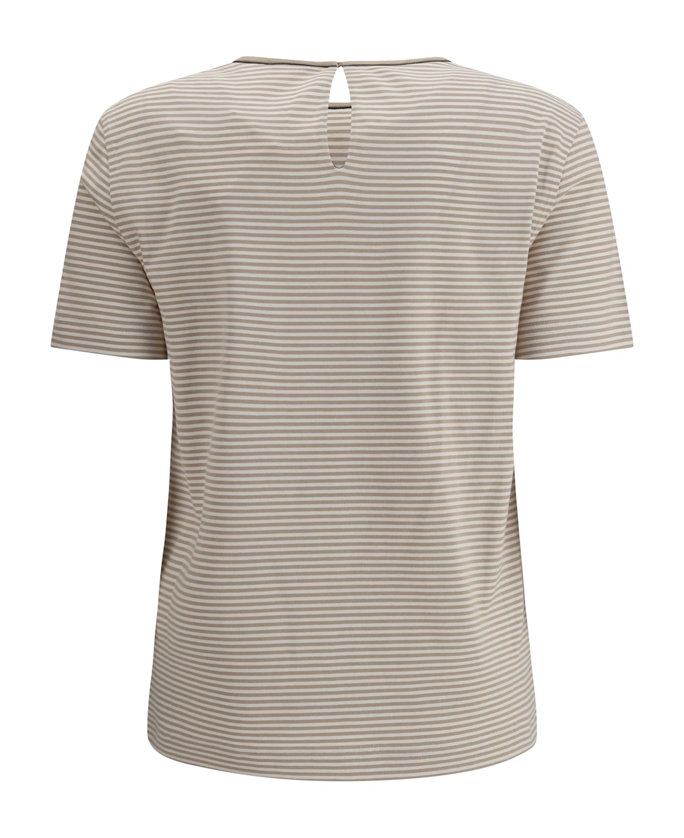 Brunello Cucinelli Striped Jersey T-shirt - Beige