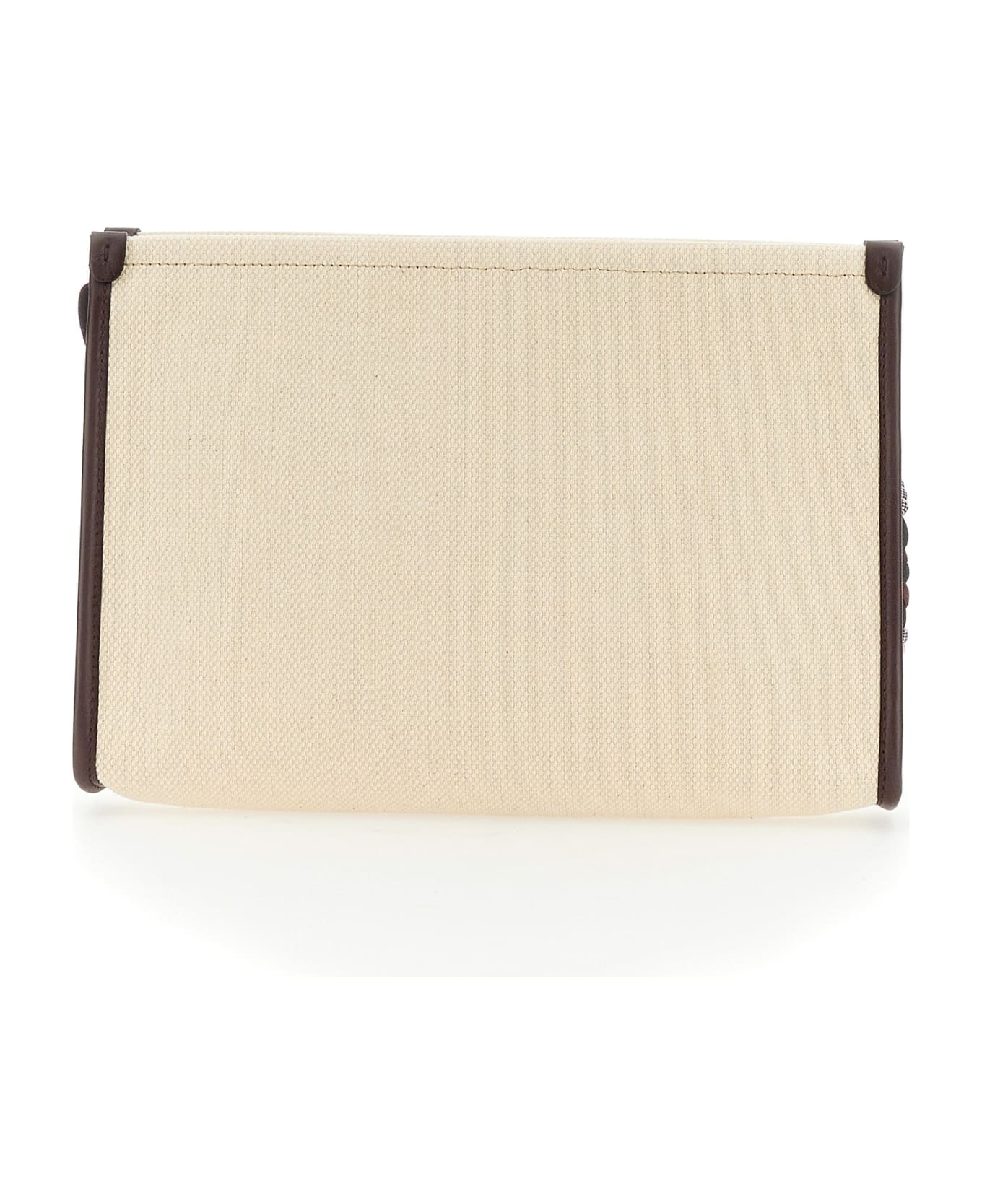 Etro Pouch Necessaire With Logo Embroidery - White