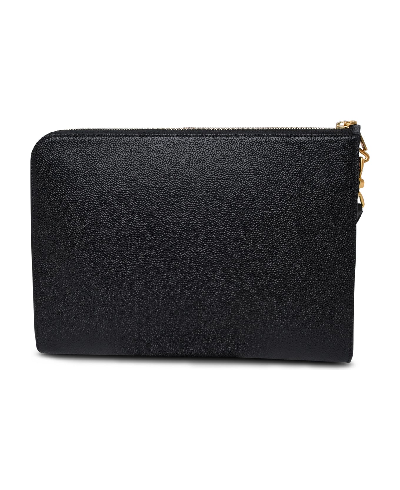 Thom Browne Medium Clutch Bag In Black Leather - Black バッグ